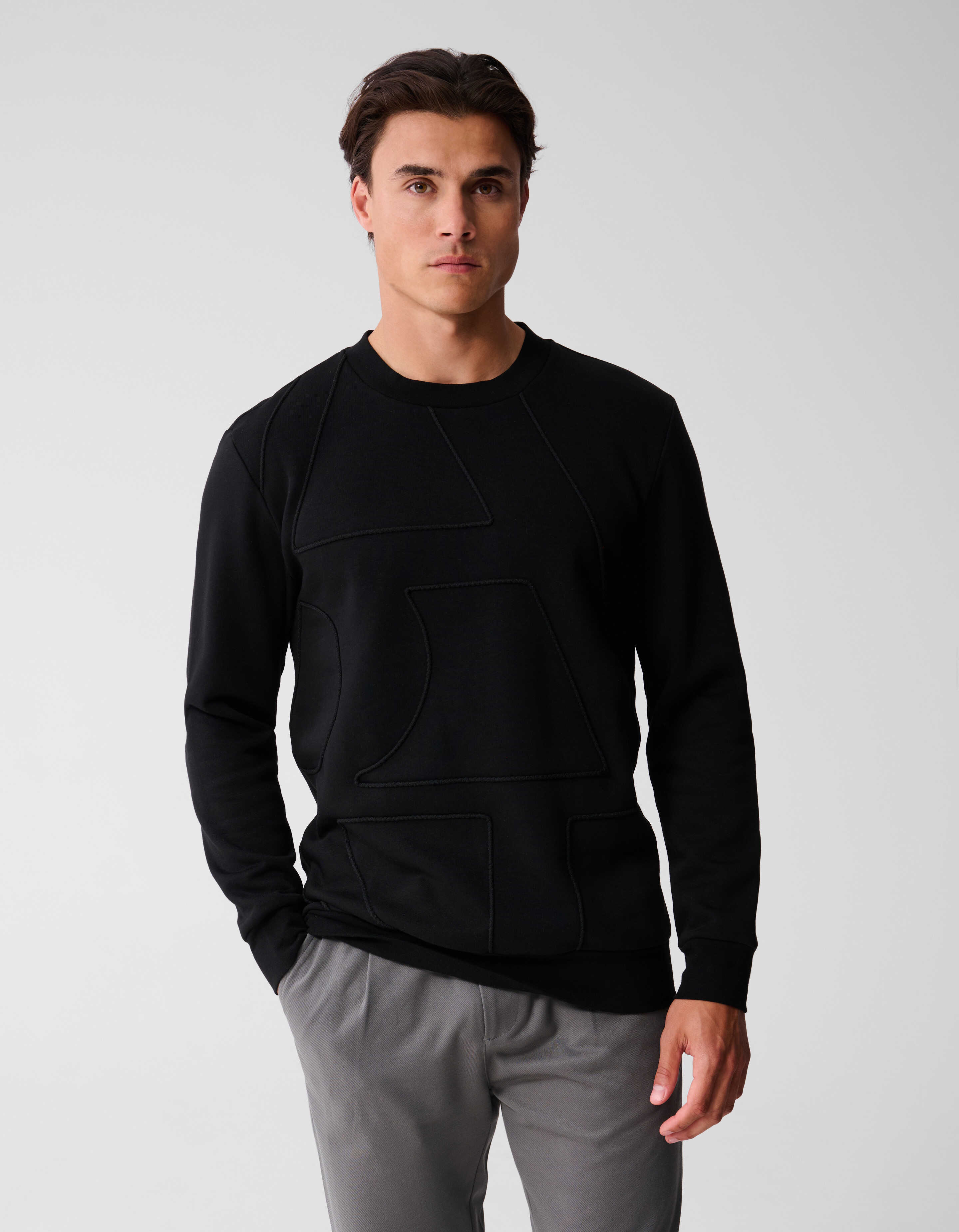 Cord Artwork Sweater Zwart SHOEBY MEN