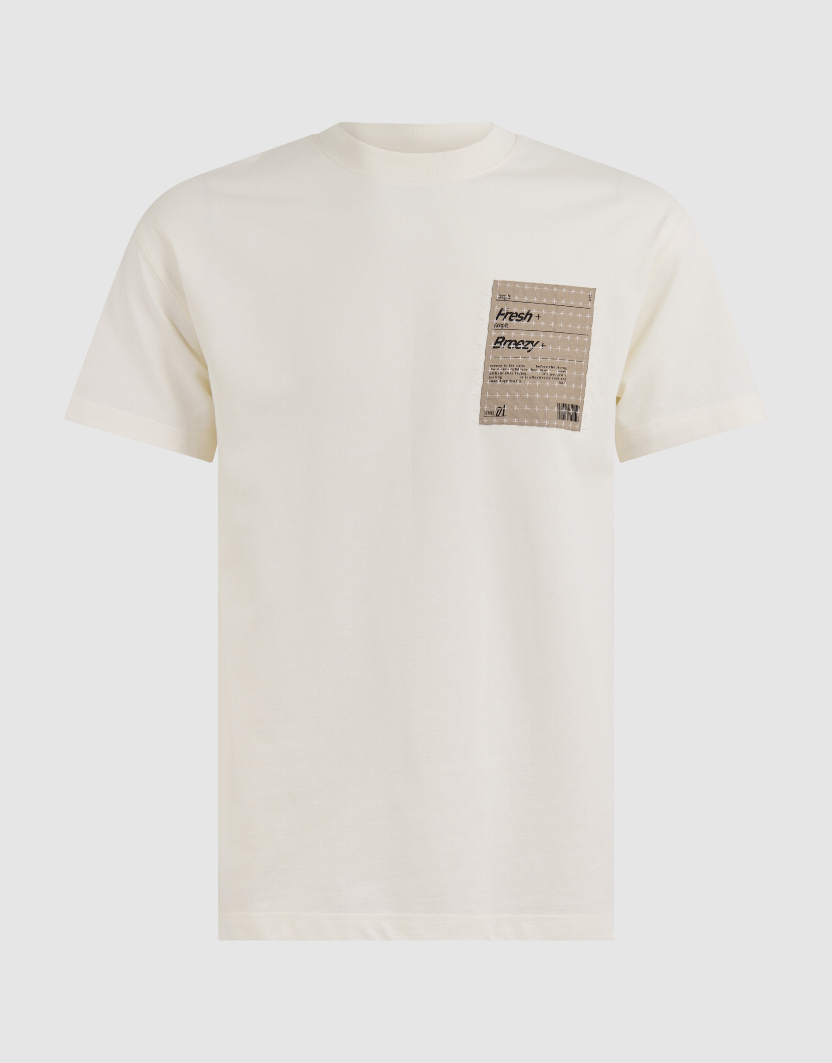 Stitched Artwork T-shirt Gebroken Wit SHOEBY MEN