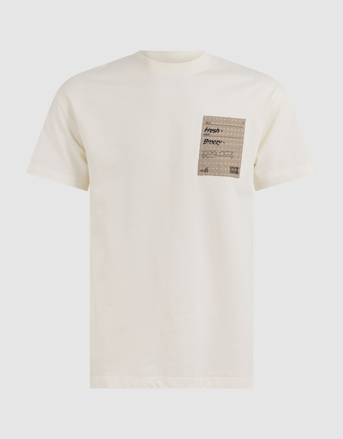 Stitched Artwork T-shirt Gebroken Wit SHOEBY MEN