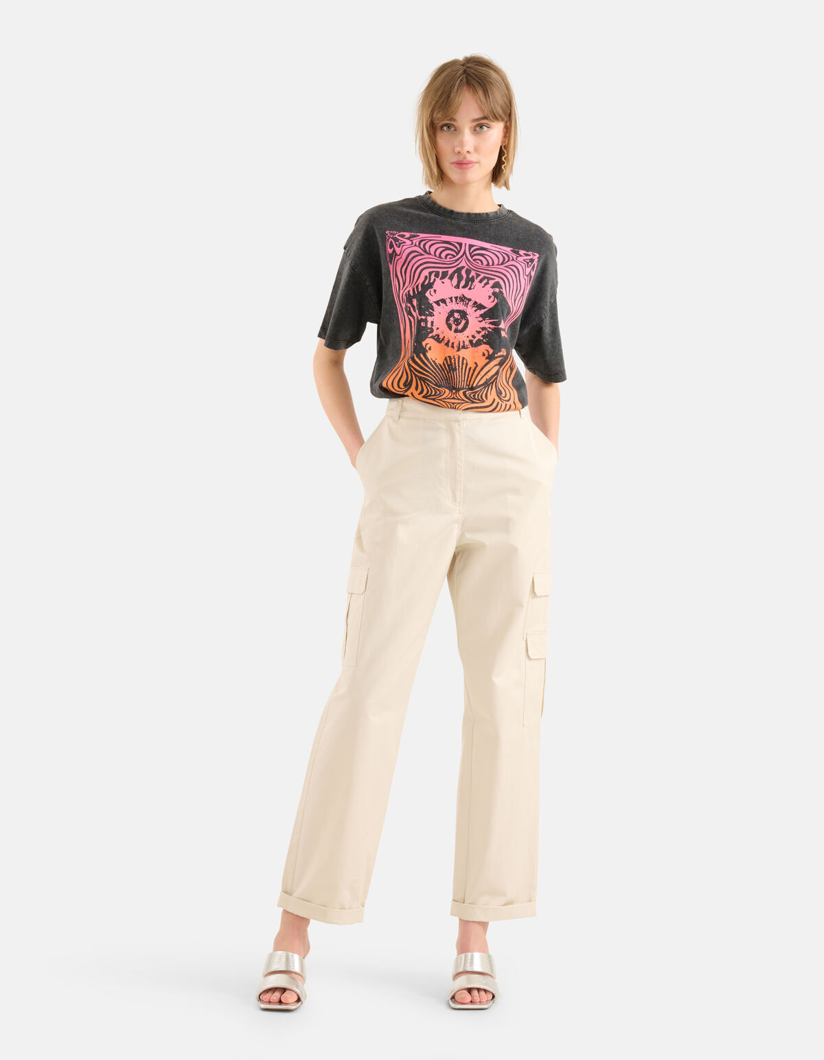 Artwork T-shirt Donkergrijs SHOEBY WOMEN