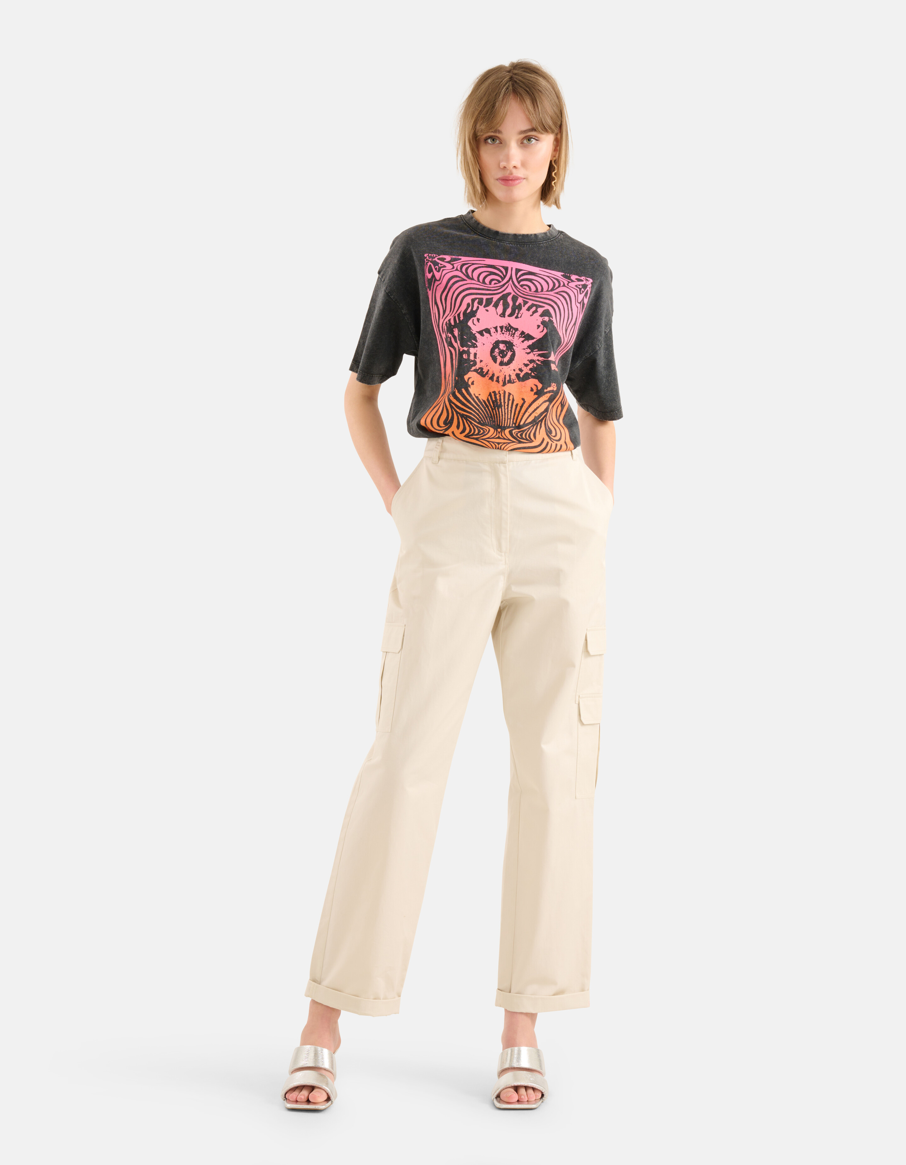 Artwork T-shirt Donkergrijs SHOEBY WOMEN