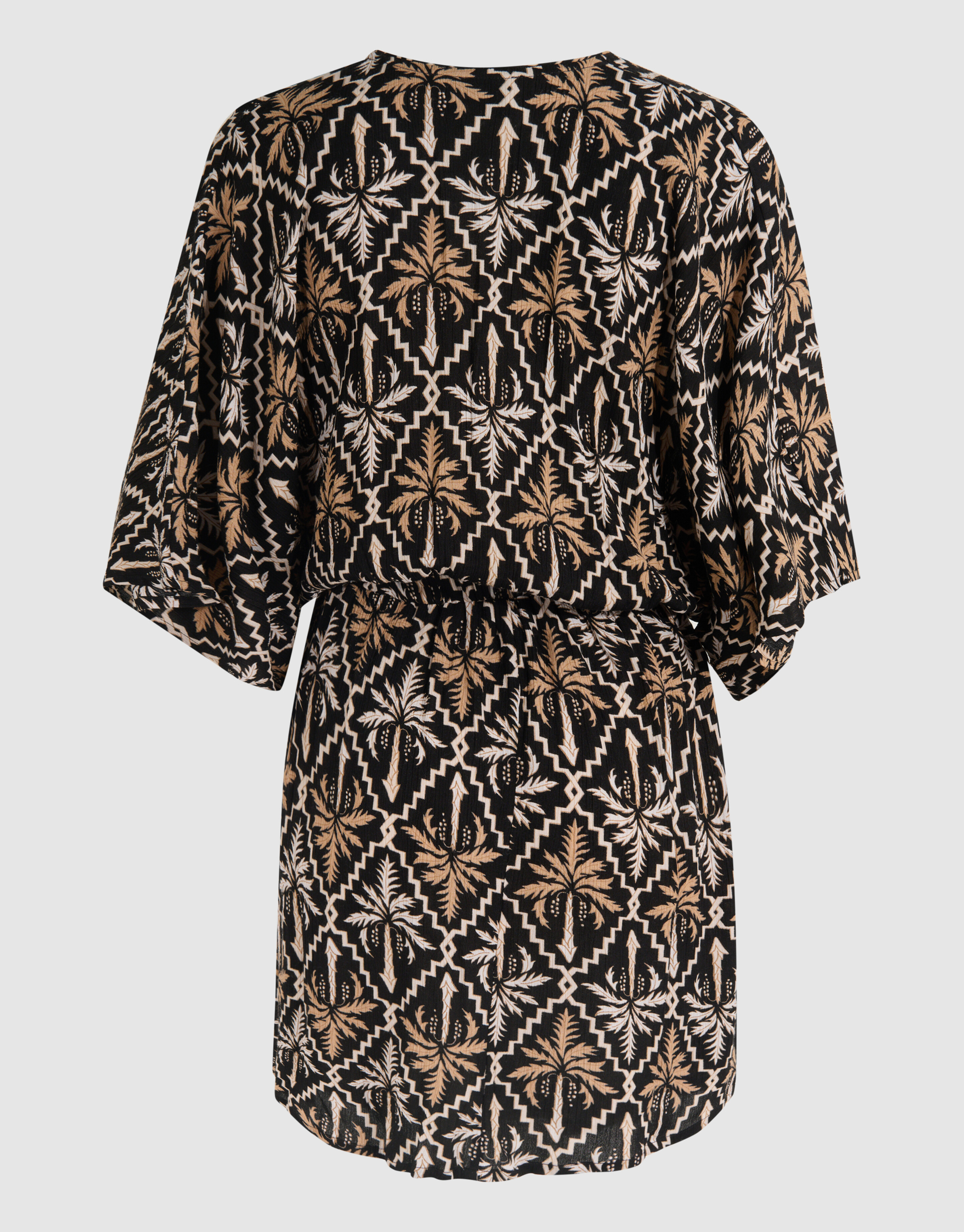 Printed Crinkle Mini Jurk Zwart/Wit SHOEBY WOMEN