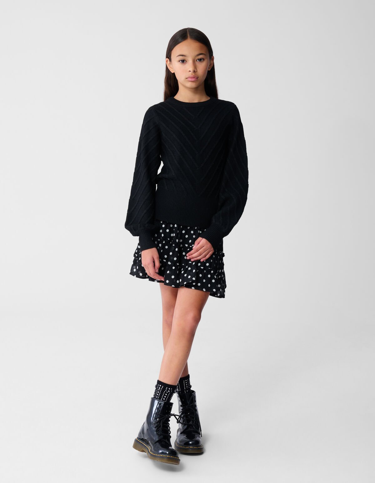 Glitter Gebreide Trui Zwart SHOEBY GIRLS