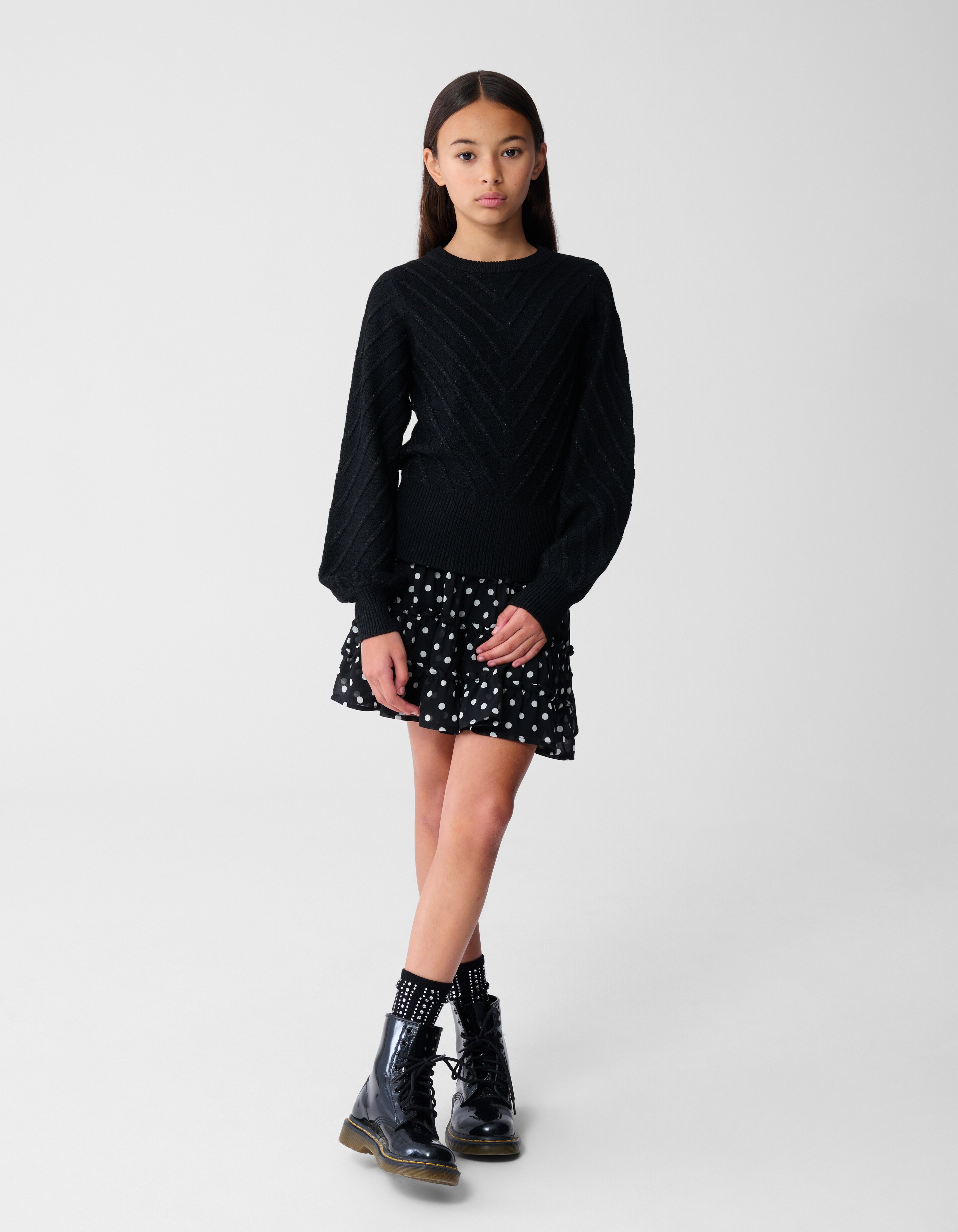 Glitter Gebreide Trui Zwart SHOEBY GIRLS