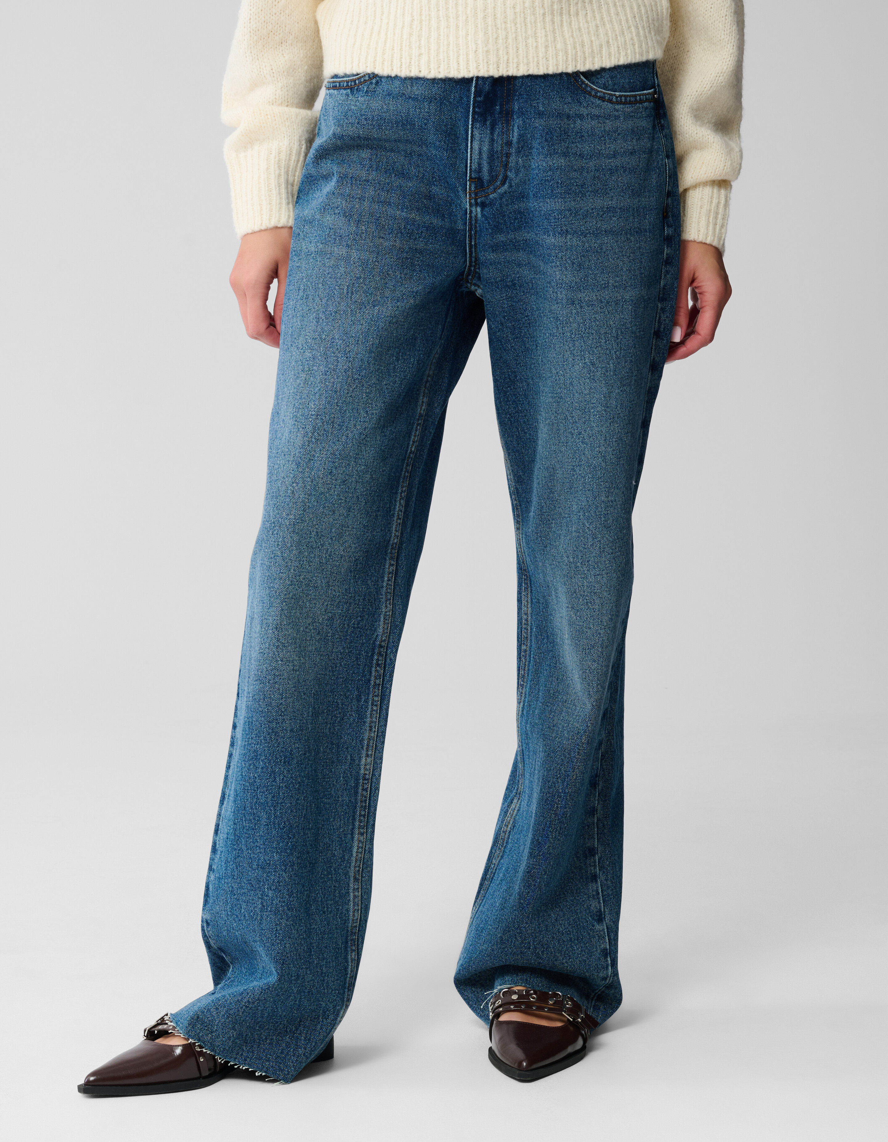 Wide Leg Fit Jeans Extra Lang Donkerblauw SHOEBY WOMEN