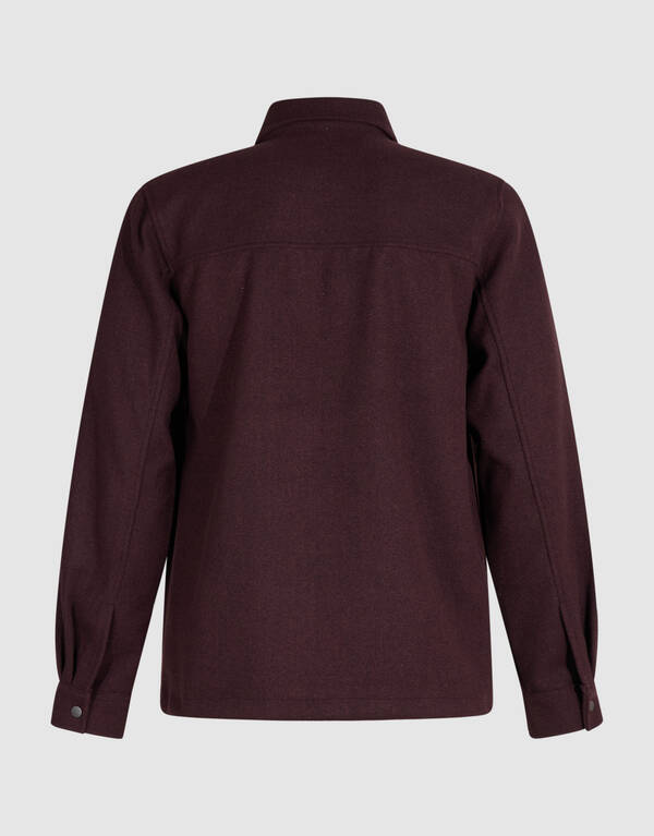 Melange Zip Overshirt Donkerrood SHOEBY MEN
