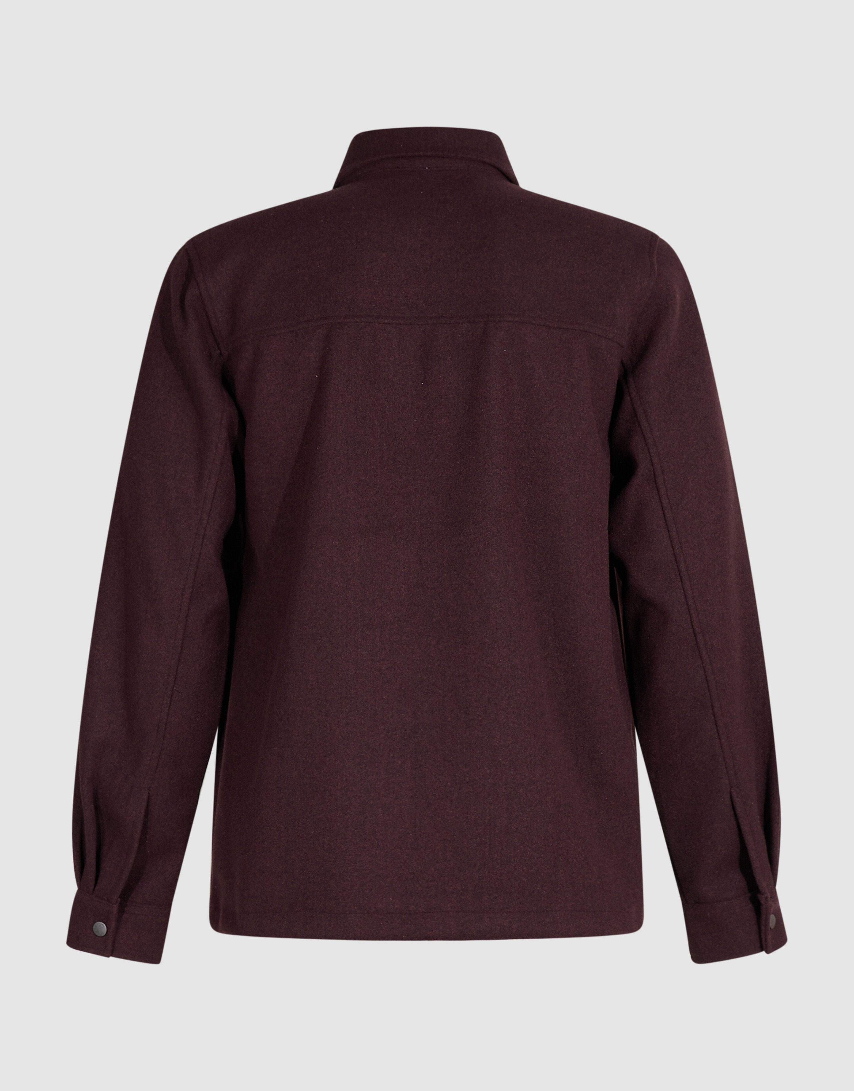 Melange Zip Overshirt Donkerrood SHOEBY MEN