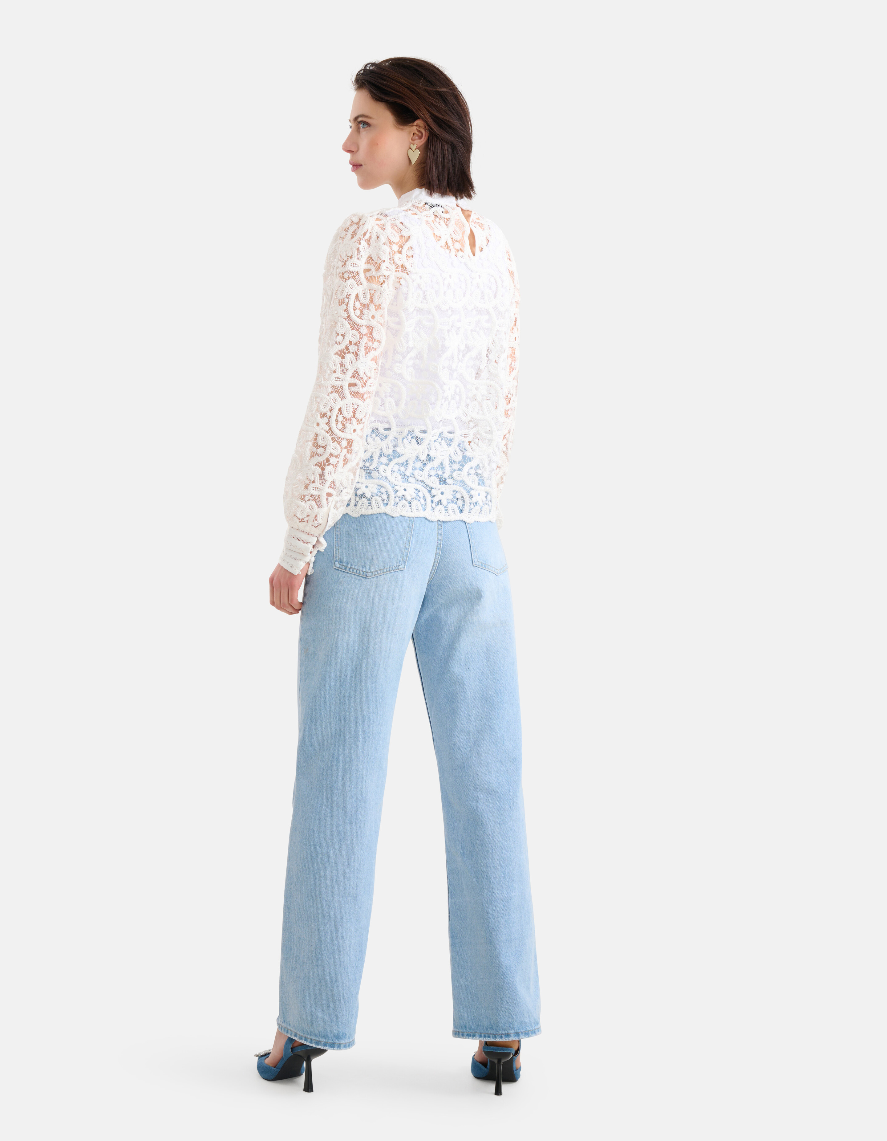 Broderie Lace Top Wit SHOEBY WOMEN