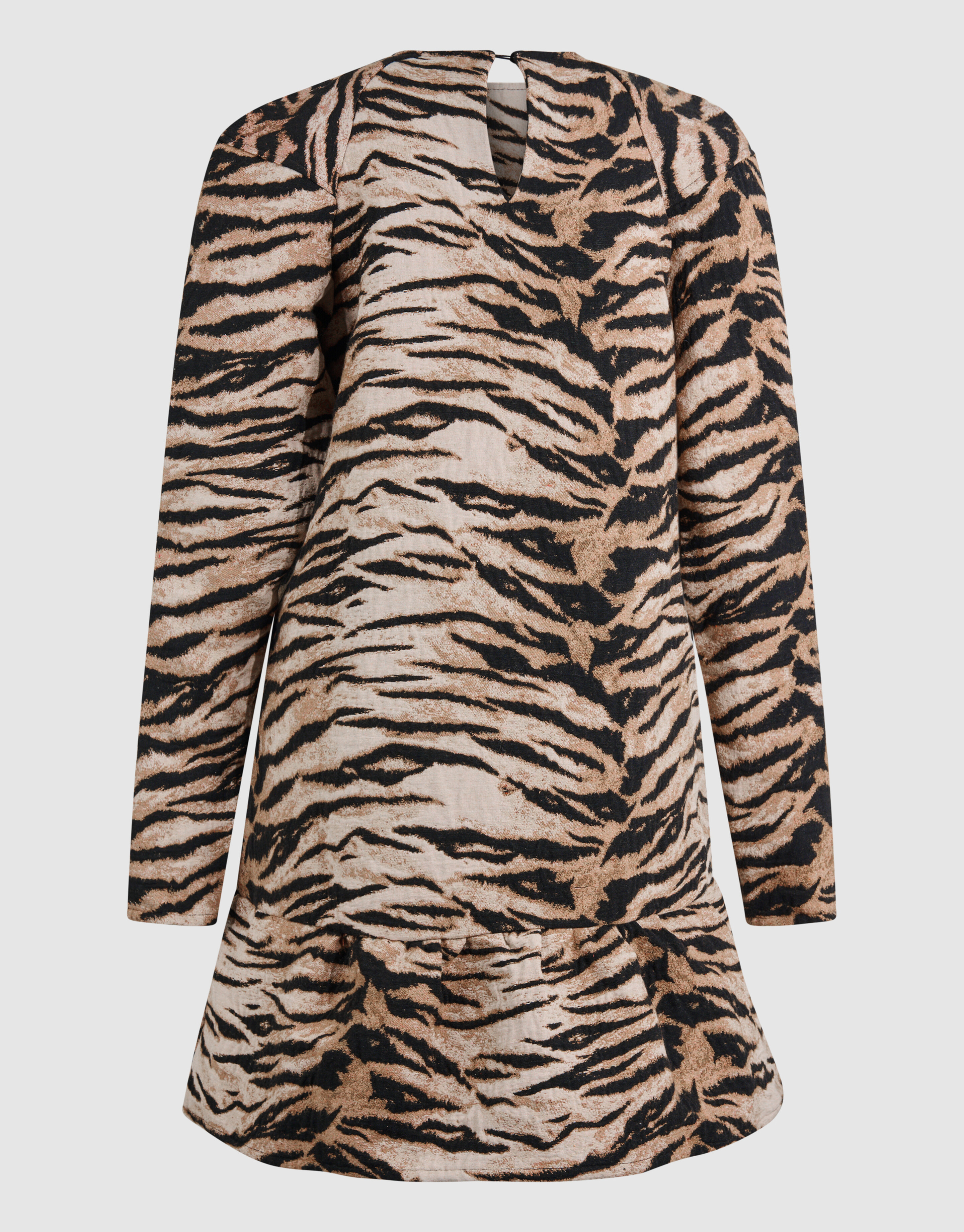 Jacquard Tiger MIni Jurk Lichtbruin SHOEBY WOMEN