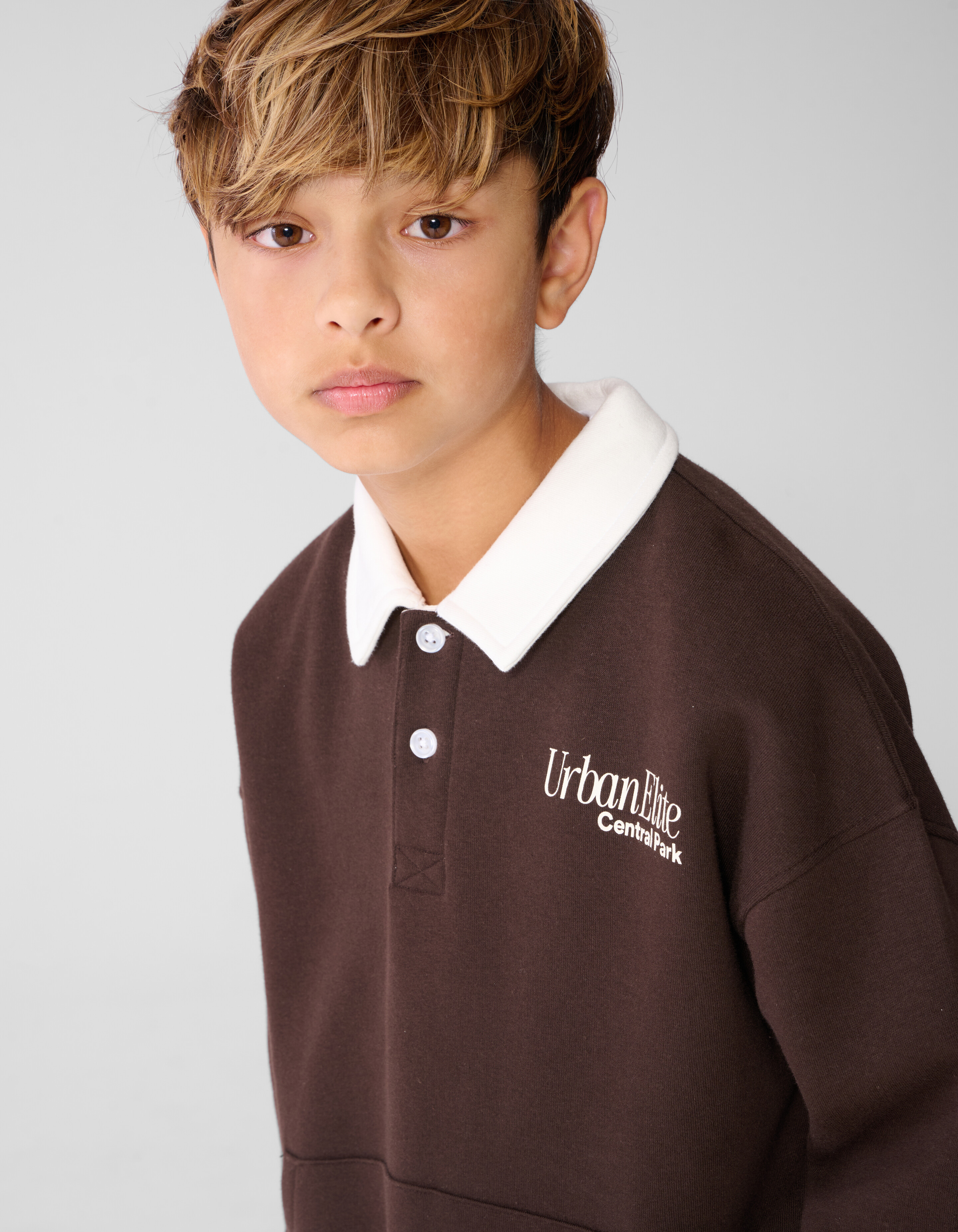 Pocket Polo Sweater Donkerbruin SHOEBY BOYS