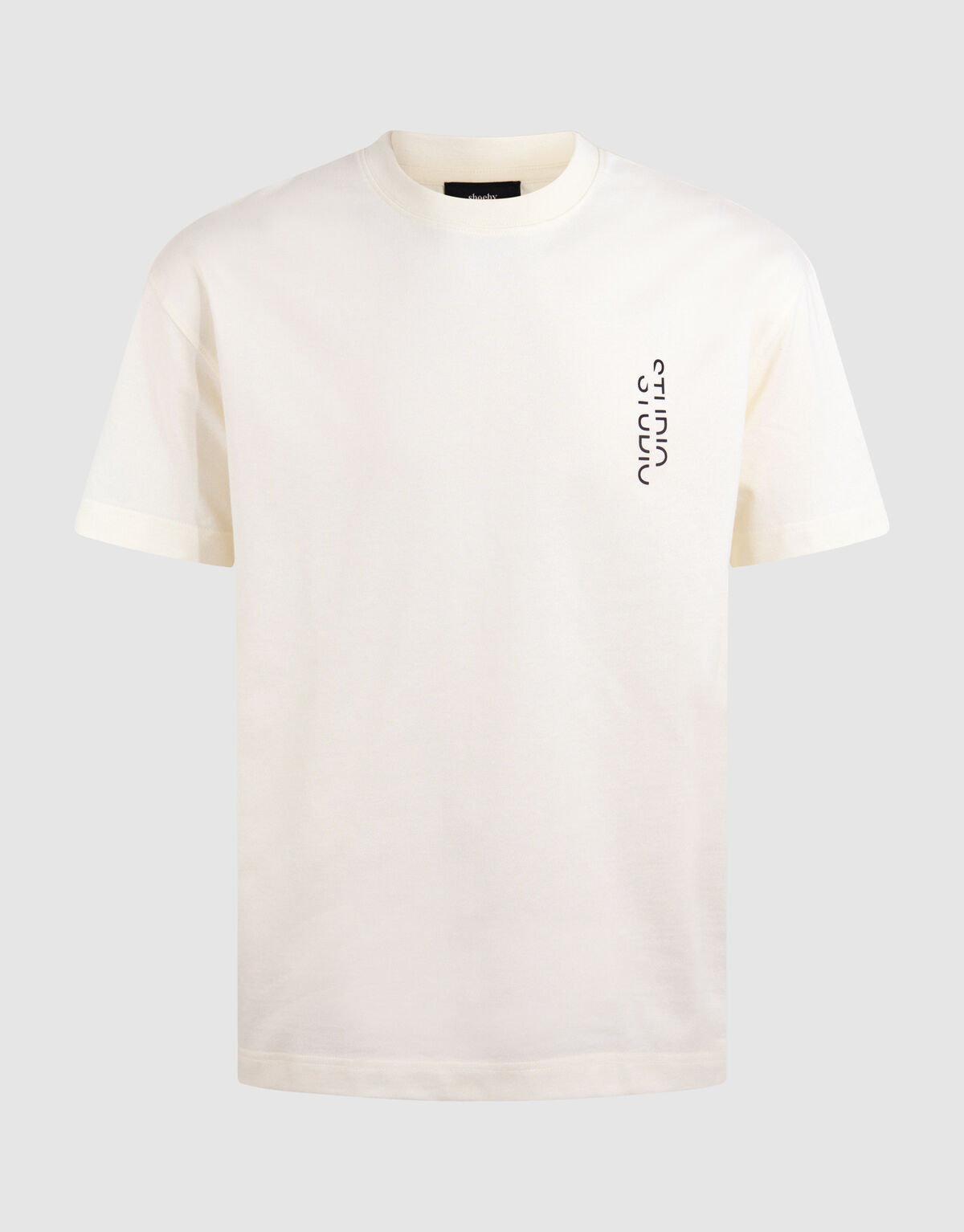 Tekst Artwork T-shirt Gebroken Wit SHOEBY MEN