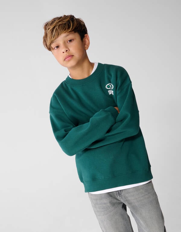 Oversized Sweater Donkergroen SHOEBY BOYS
