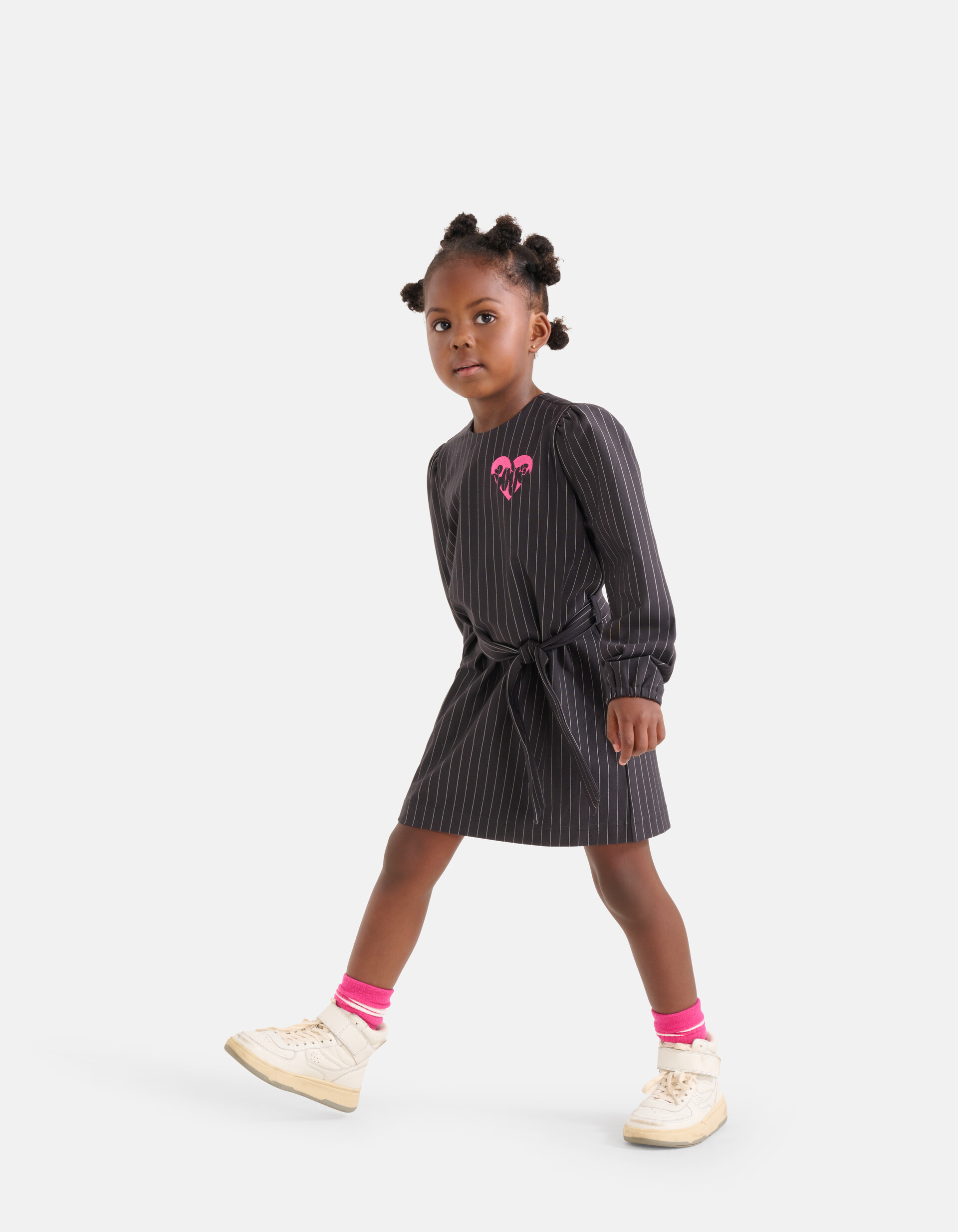 Pinstripe Jurk Donkergrijs SHOEBY GIRLS