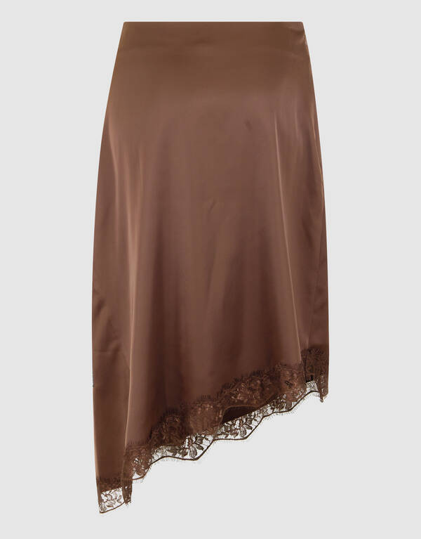 Asymmetrische Kanten Rok Bruin SHOEBY WOMEN