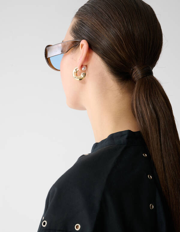 Clean Parel Hoop Oorbellen Goud SHOEBY ACCESSOIRES