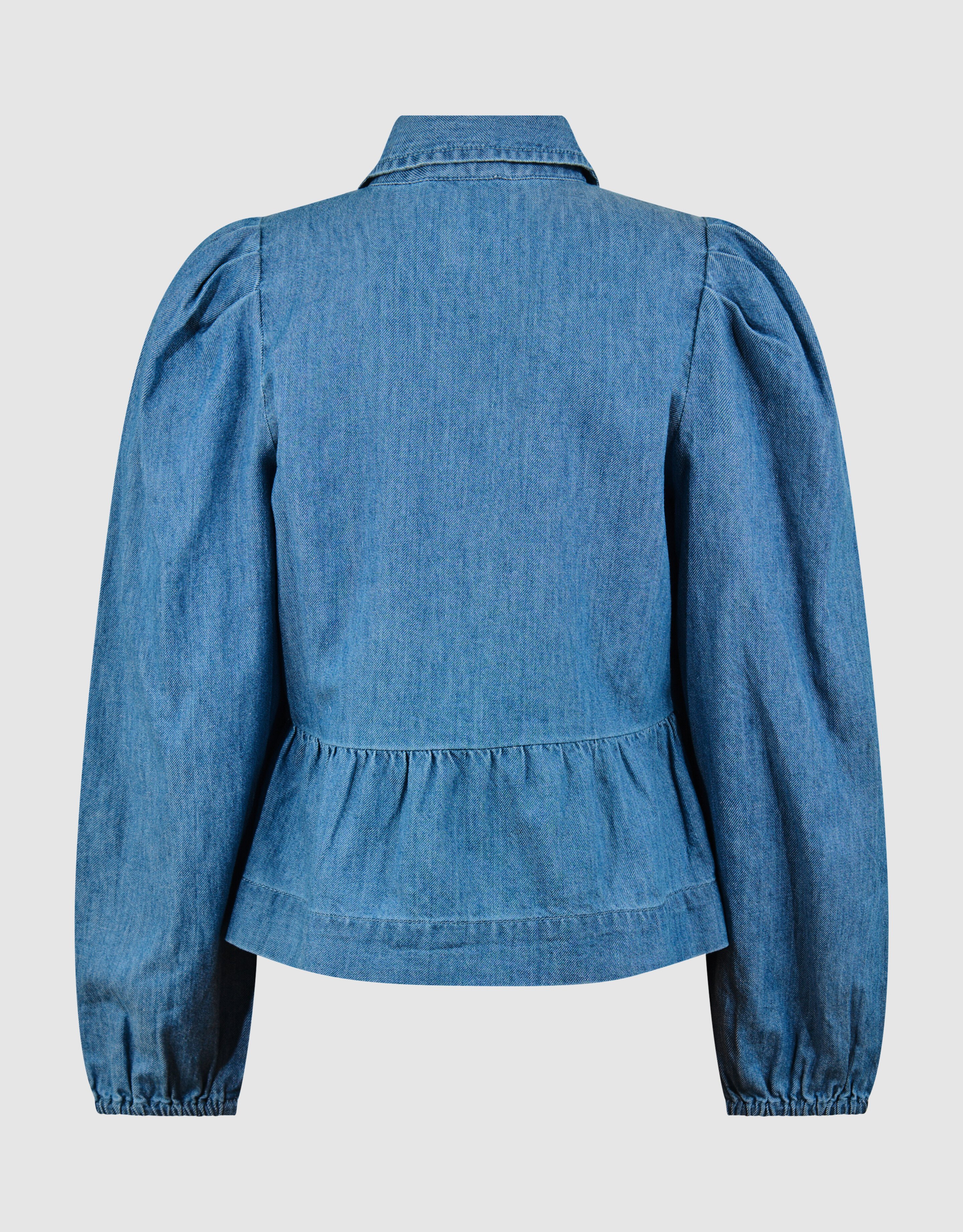 Denim Strik Blouse Blauw SHOEBY GIRLS