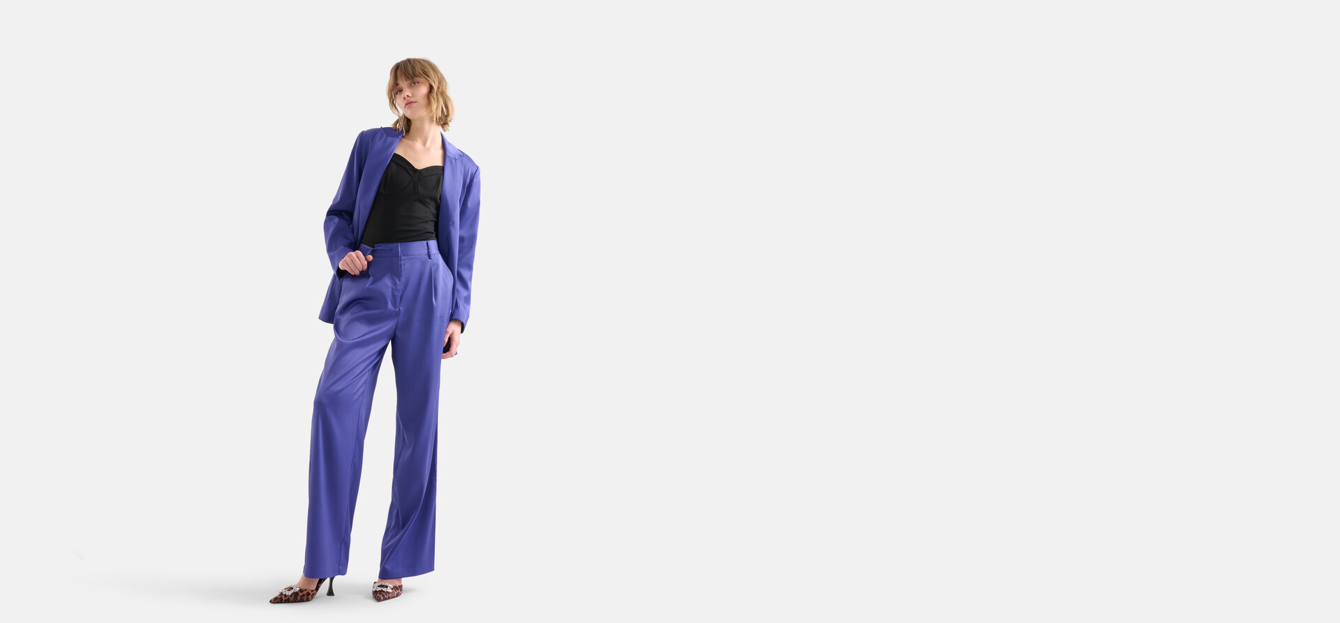 Satijnen Broek Paars SHOEBY WOMEN