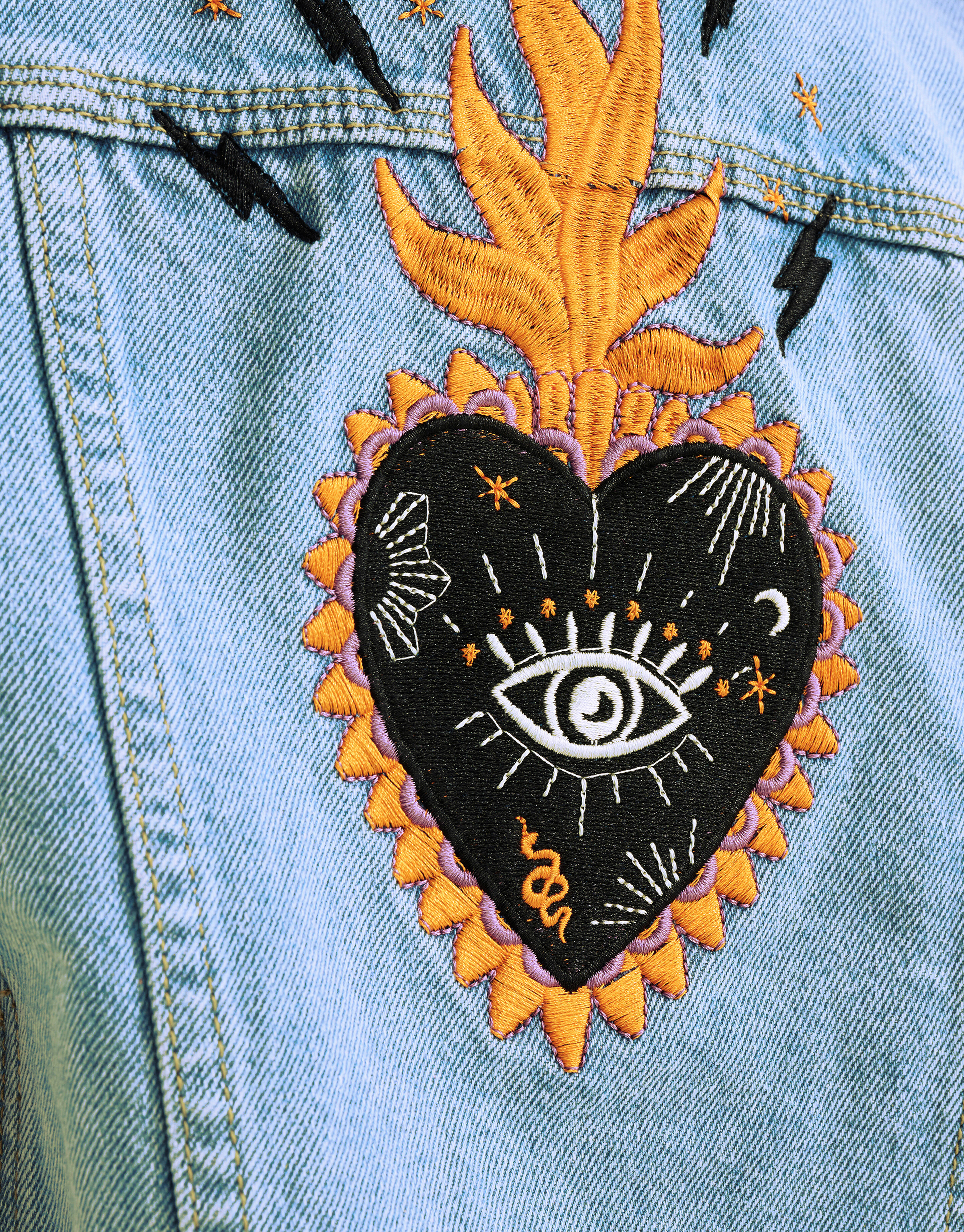 Embroidery Denim Gilet SHOEBY GIRLS