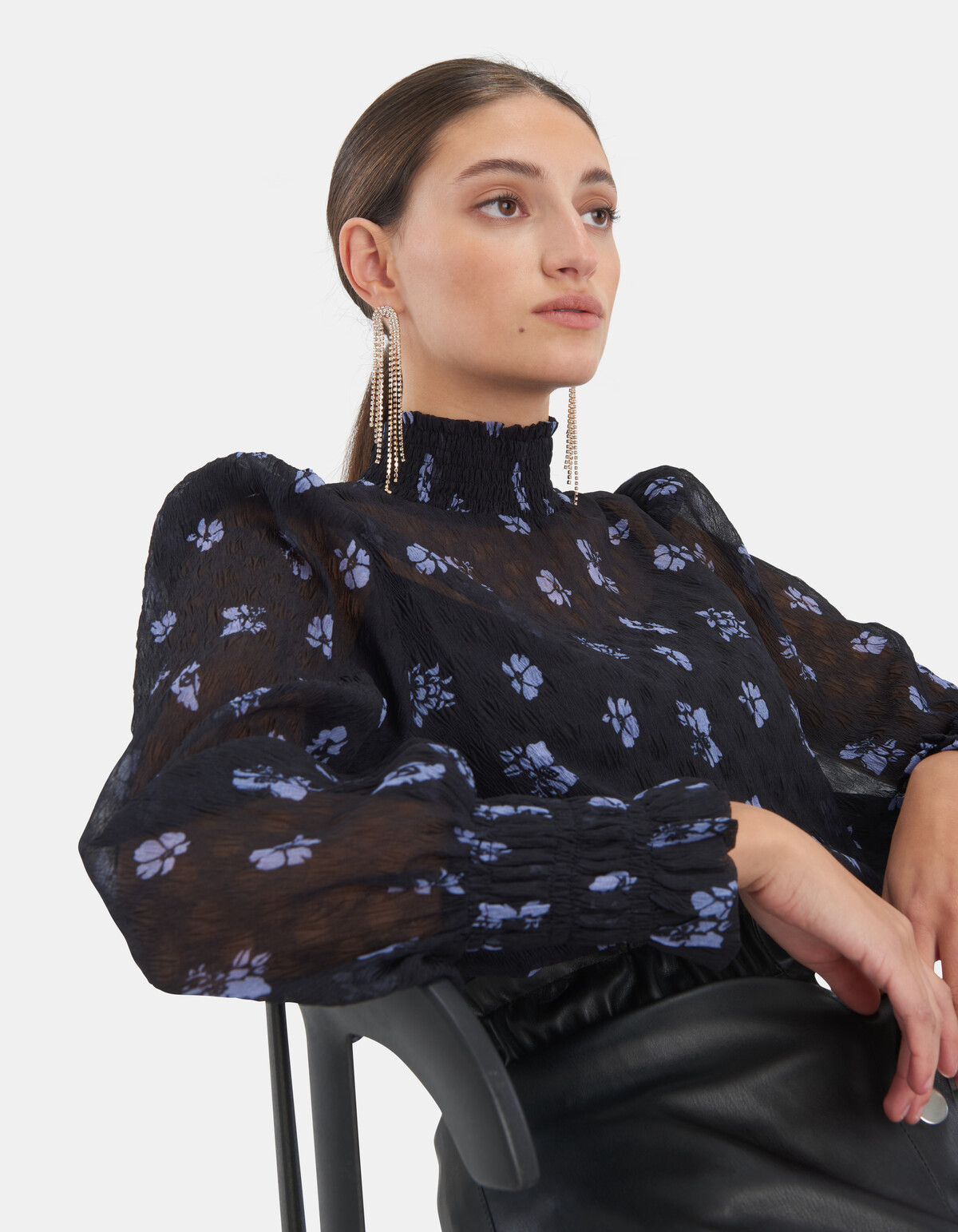 Two Tone Crinkle Blouse