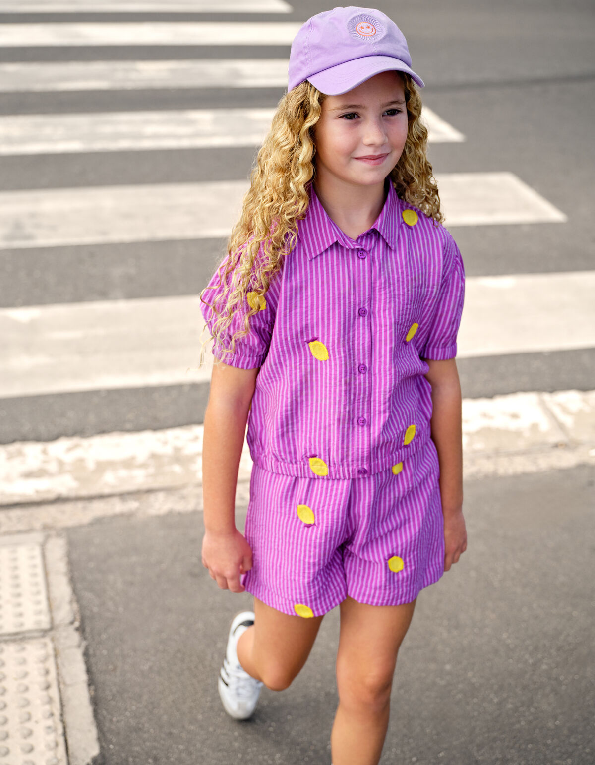 Lemon Pinstripe Short Paars SHOEBY GIRLS