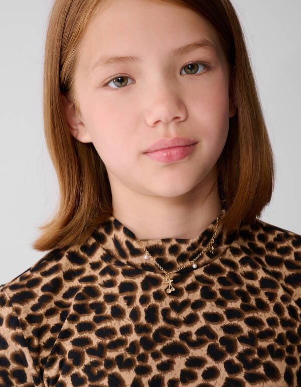 Leopard Longsleeve Top Bruin SHOEBY GIRLS