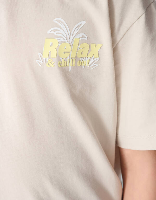 Relax Artwork T-shirt Beige SHOEBY BOYS