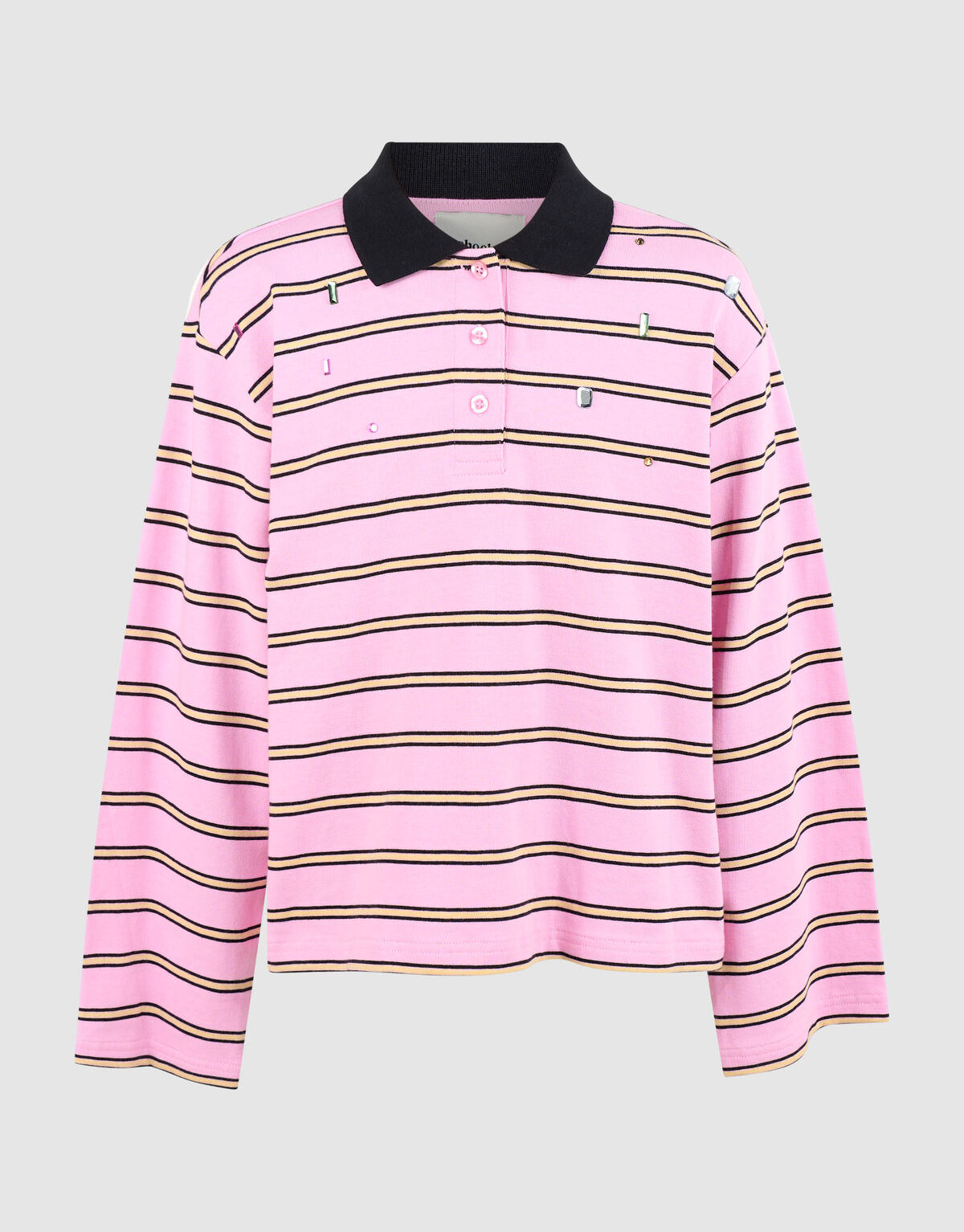 Rhinestone Longsleeve Polo Roze SHOEBY GIRLS
