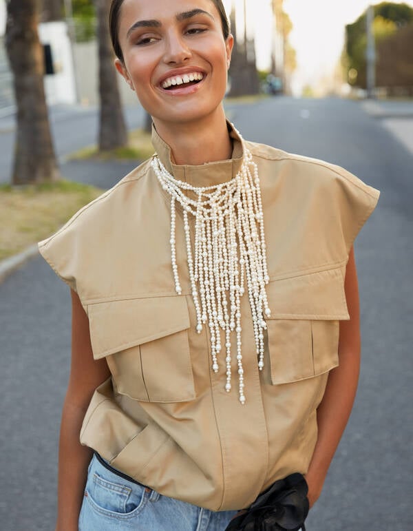 Sleeveless Cargo Jack Beige SHOEBY WOMEN