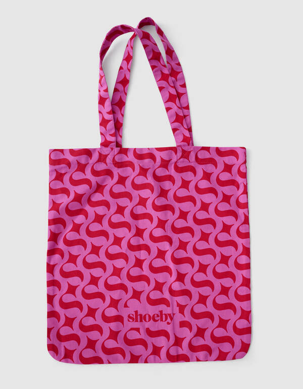 Shoeby Logo Shopper Roze/Rood SHOEBY ACCESSOIRES
