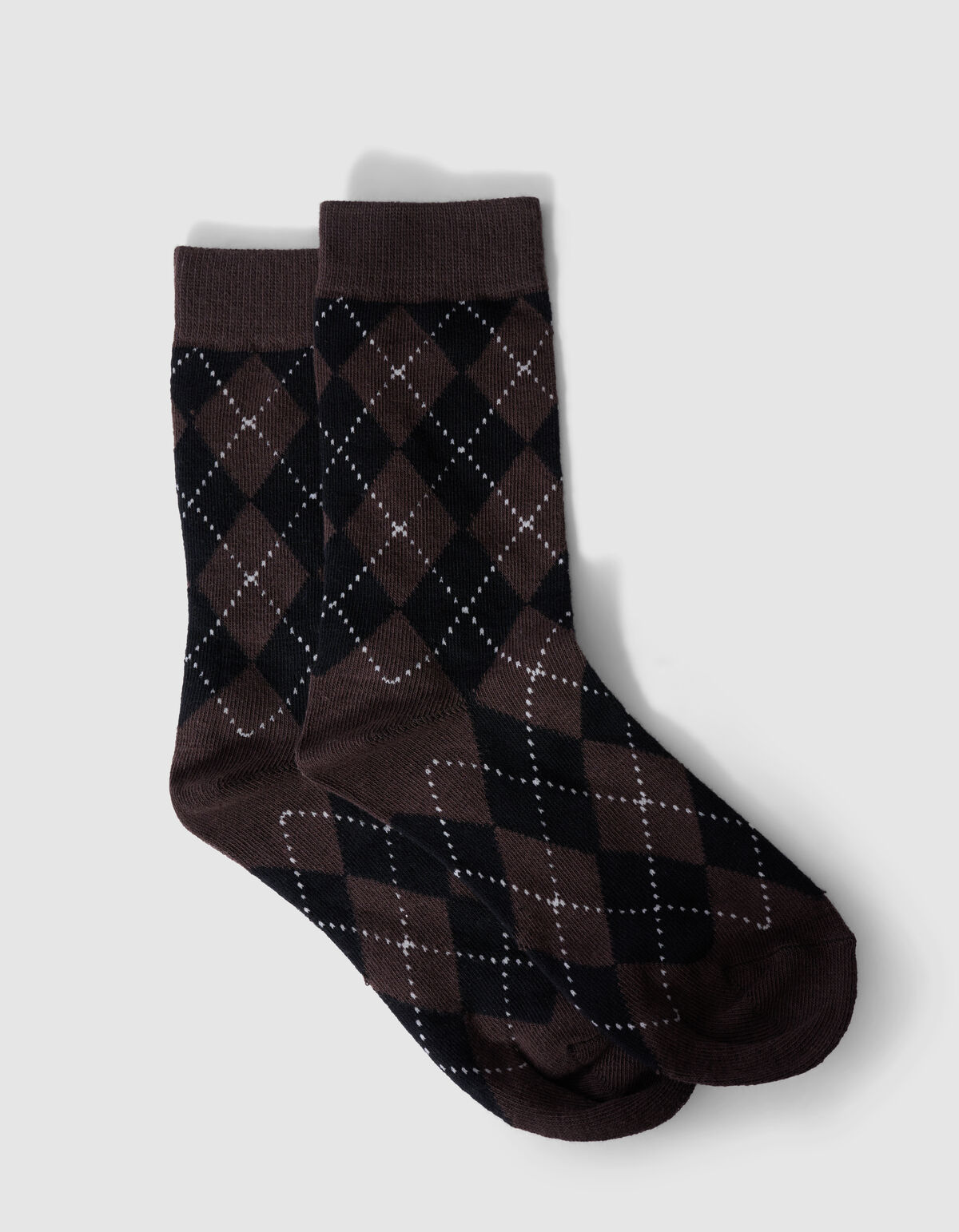 Ruiten Sokken Zwart/Donkerbruin SHOEBY ACCESSOIRES