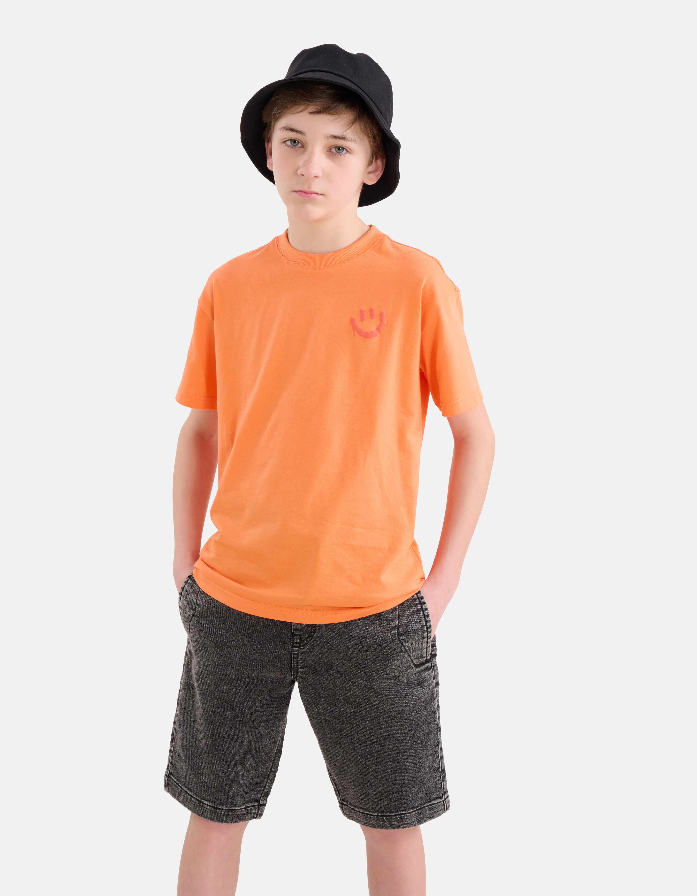 Smiley Artwork T-shirt Oranje SHOEBY BOYS