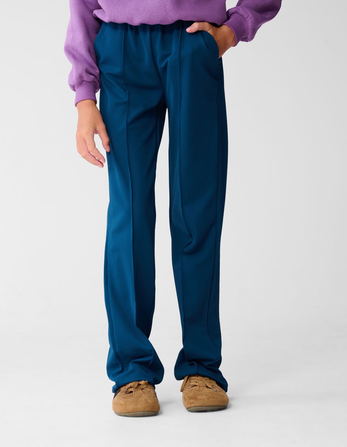 Basis Wide Leg Broek Donkerblauw SHOEBY GIRLS