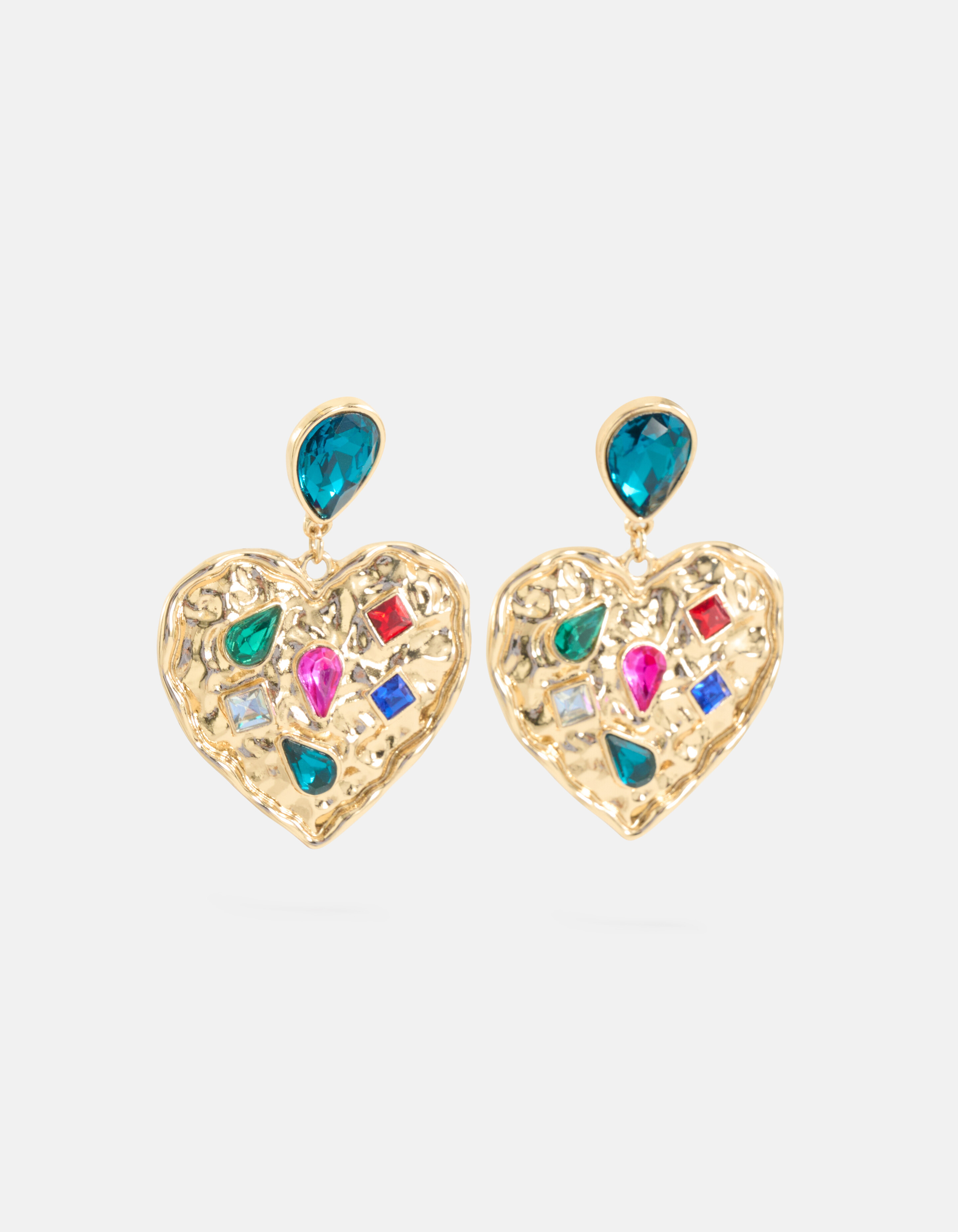 Strass Hartjes Oorbellen Goud By Lizzy SHOEBY ACCESSOIRES