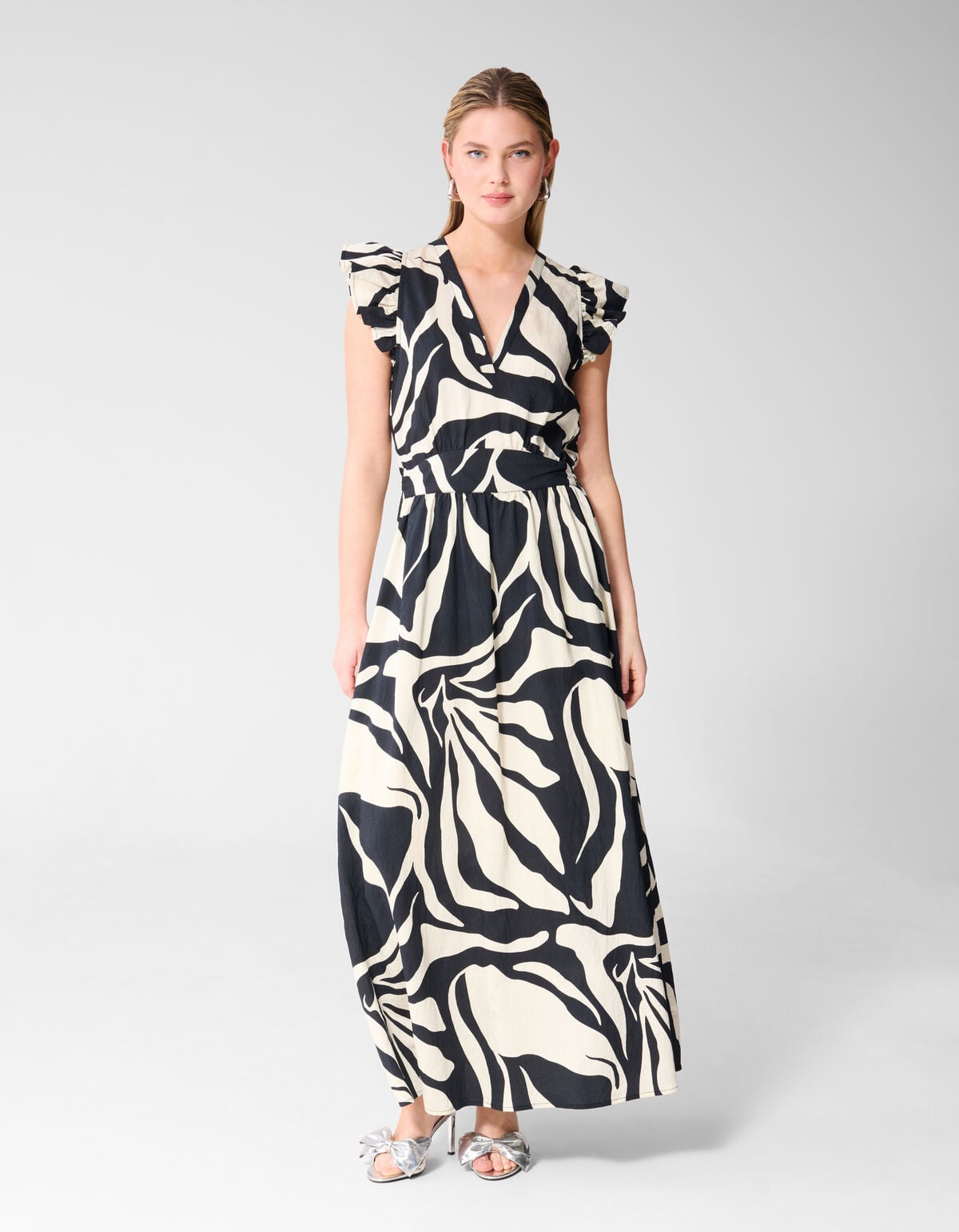Printed Maxi Jurk Zwart SHOEBY WOMEN