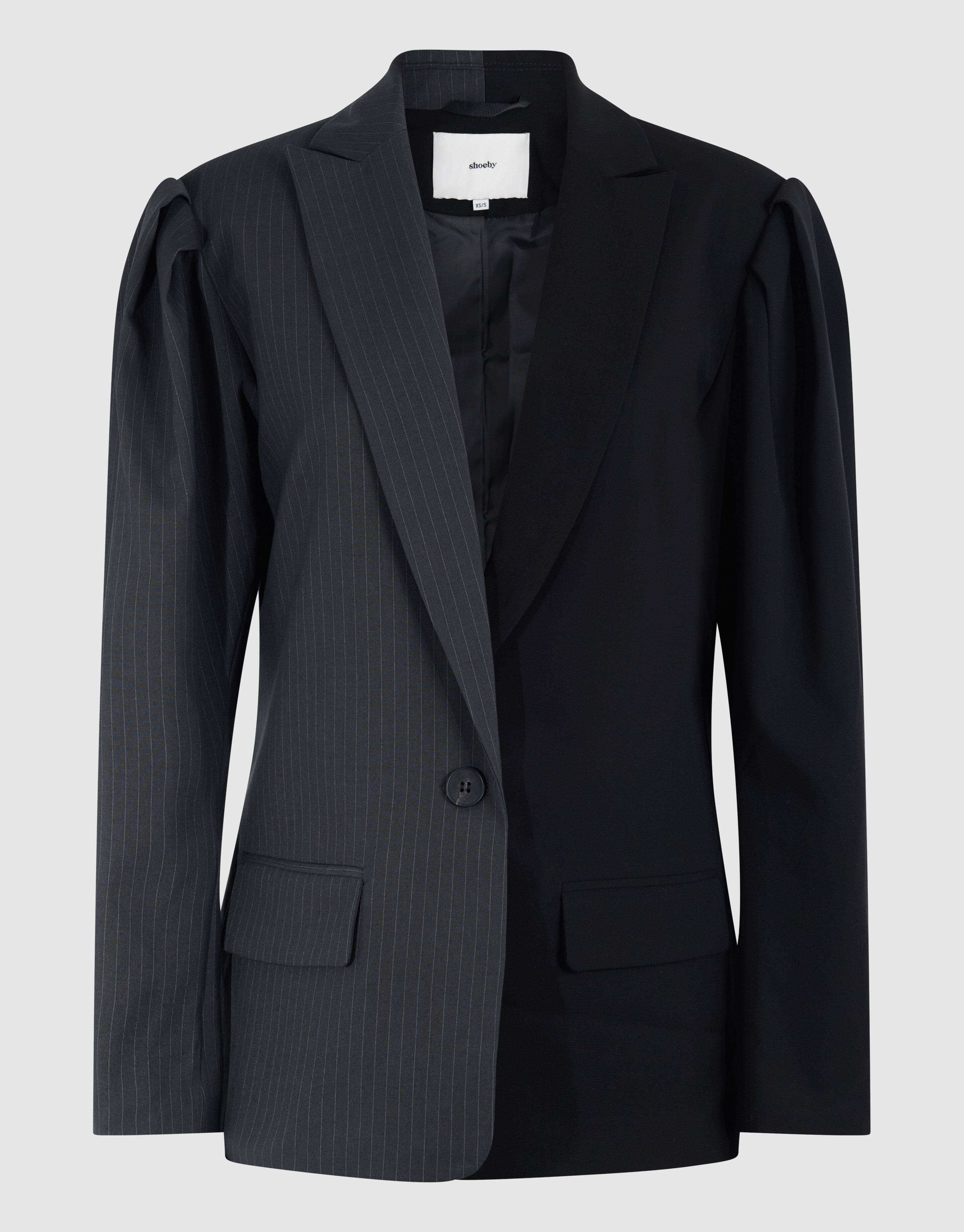 Oversized Pinstripe Mix Blazer Grijs/Zwart SHOEBY WOMEN