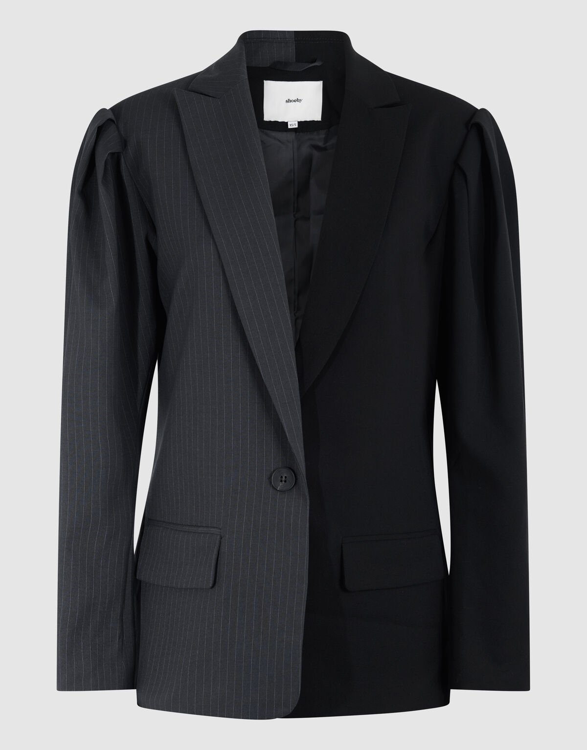 Oversized Pinstripe Mix Blazer Grijs/Zwart SHOEBY WOMEN