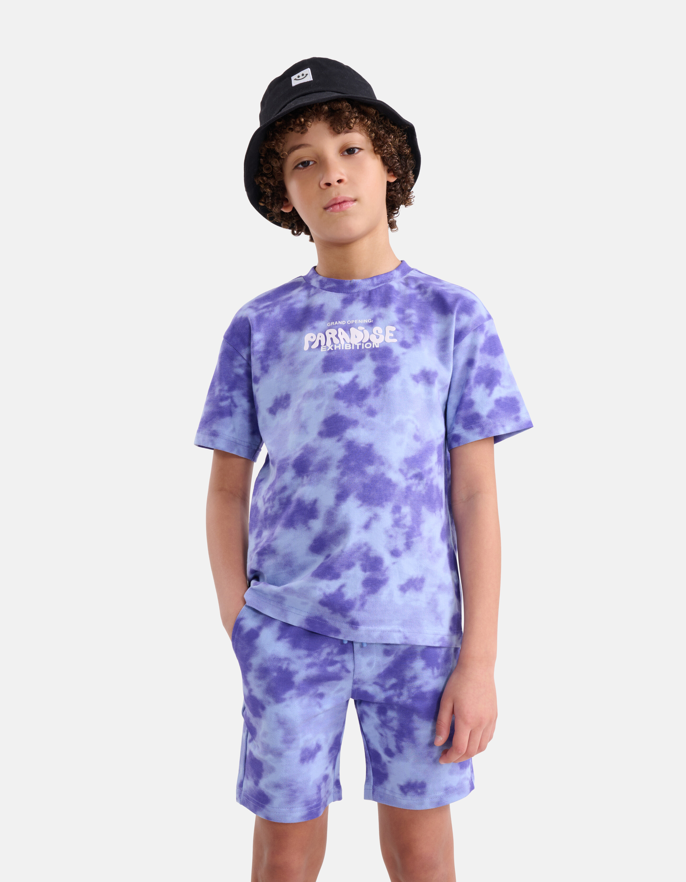 Tie Dye Print T-shirt Paars SHOEBY BOYS