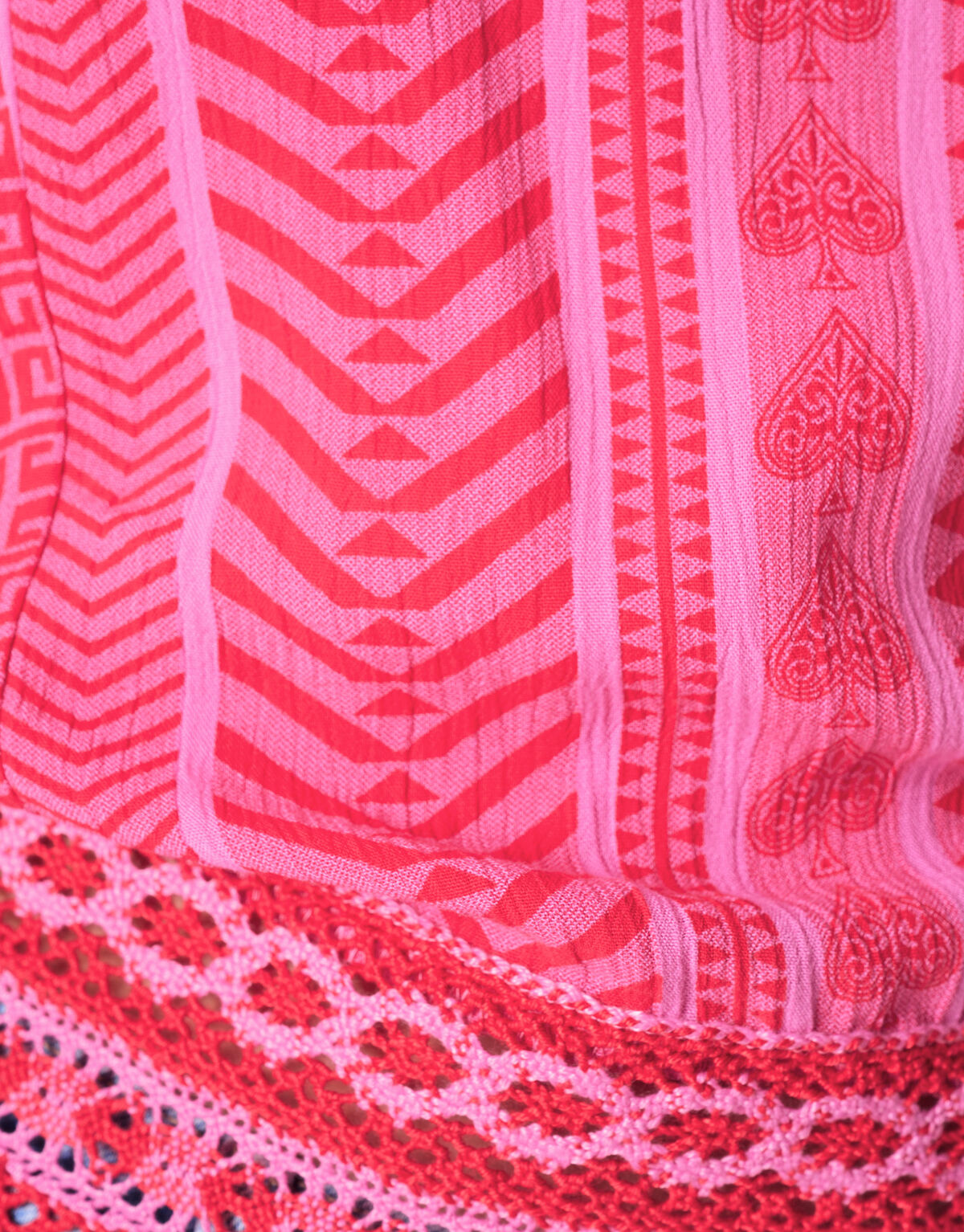 Printed Crinkle Top Roze/Rood SHOEBY WOMEN