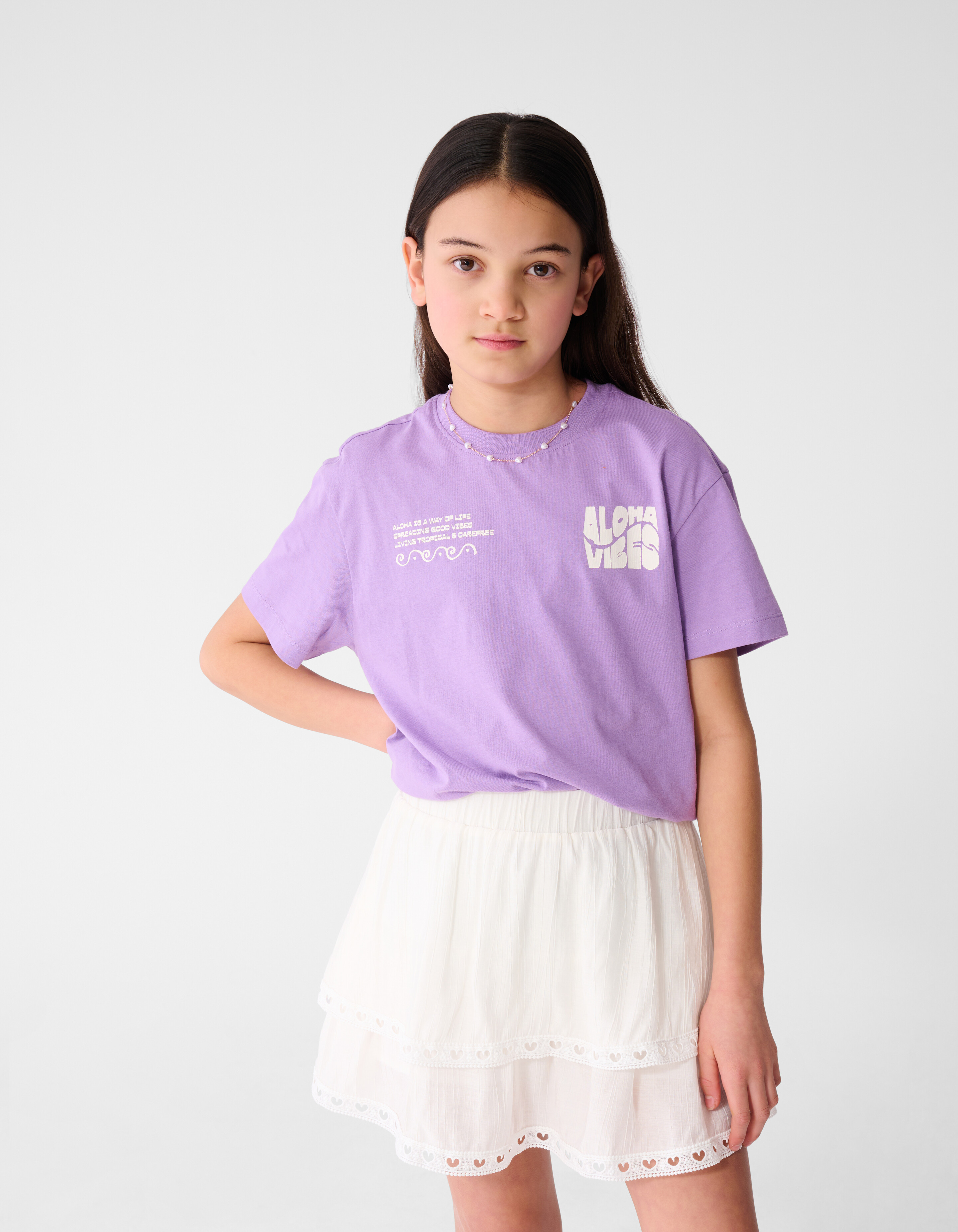 Aloha Vibes Artwork T-shirt Paars SHOEBY GIRLS