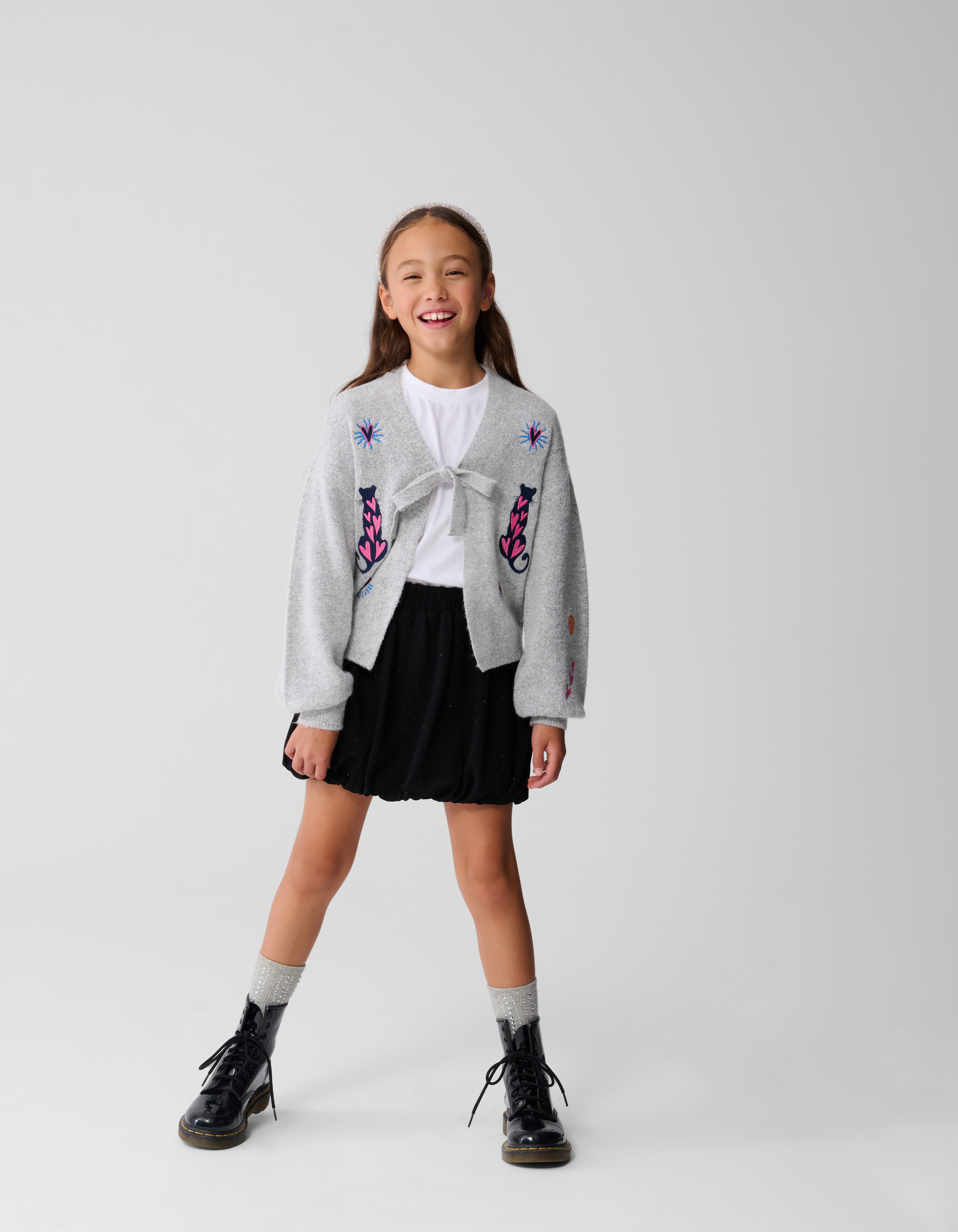 Embroidery Knit Vest Grijs SHOEBY GIRLS