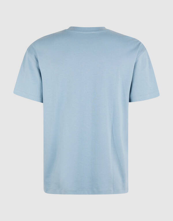 Structuur Badge T-shirt Lichtblauw SHOEBY MEN