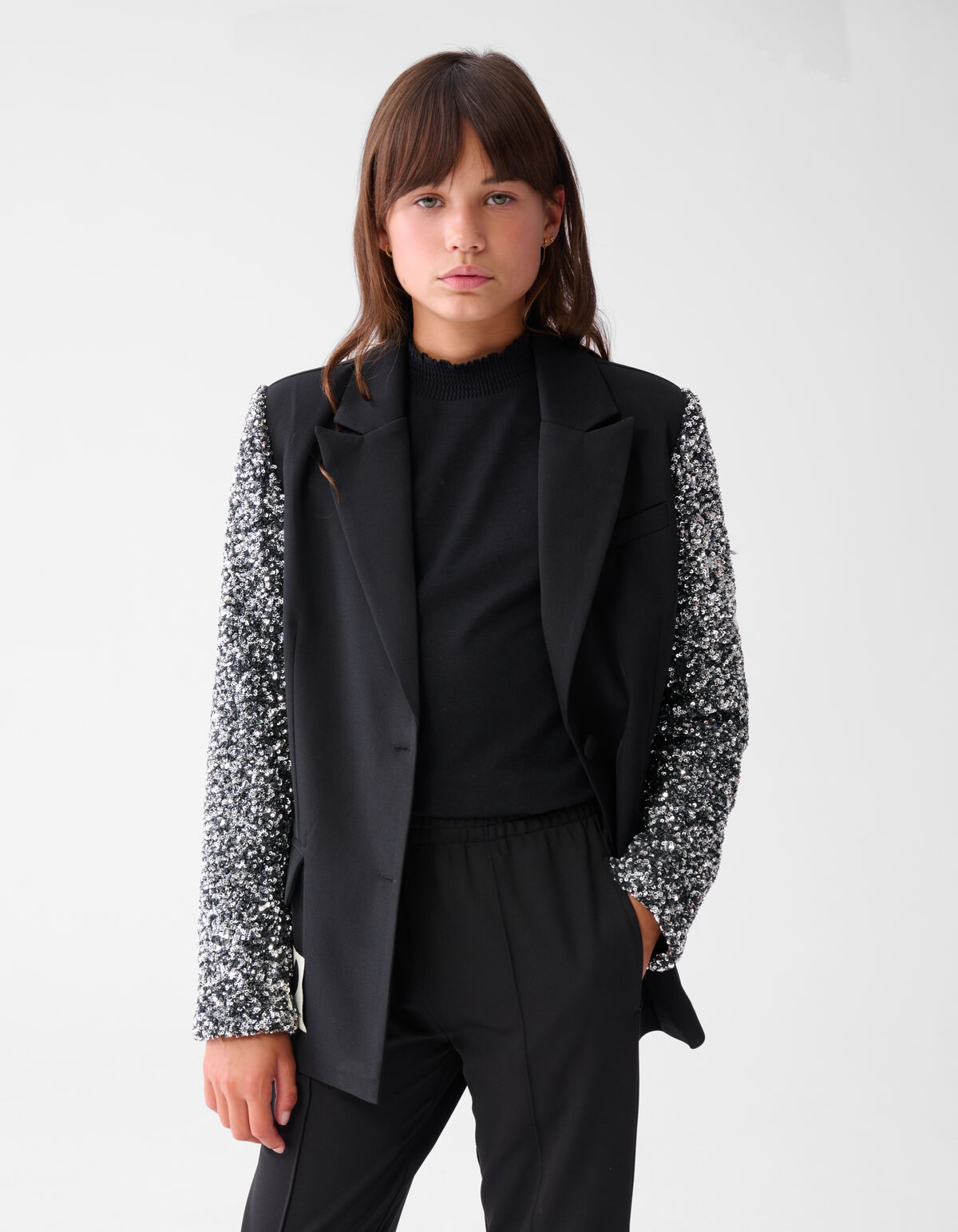 Sequin Mix Blazer Zwart SHOEBY GIRLS
