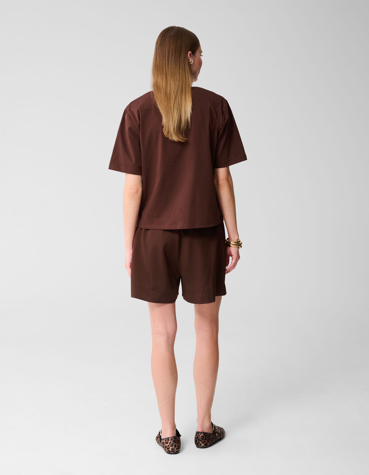 Padded T-shirt Donkerbruin SHOEBY WOMEN