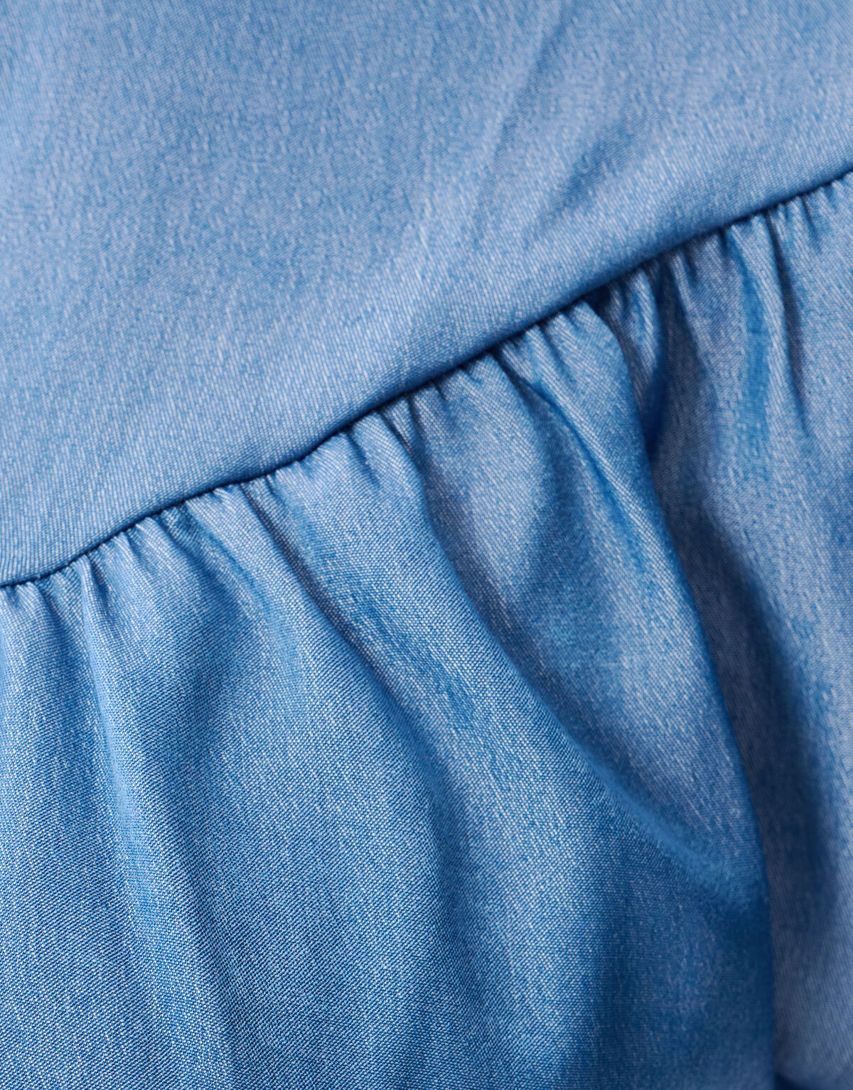 Tencel Ruffle Top Blauw SHOEBY WOMEN