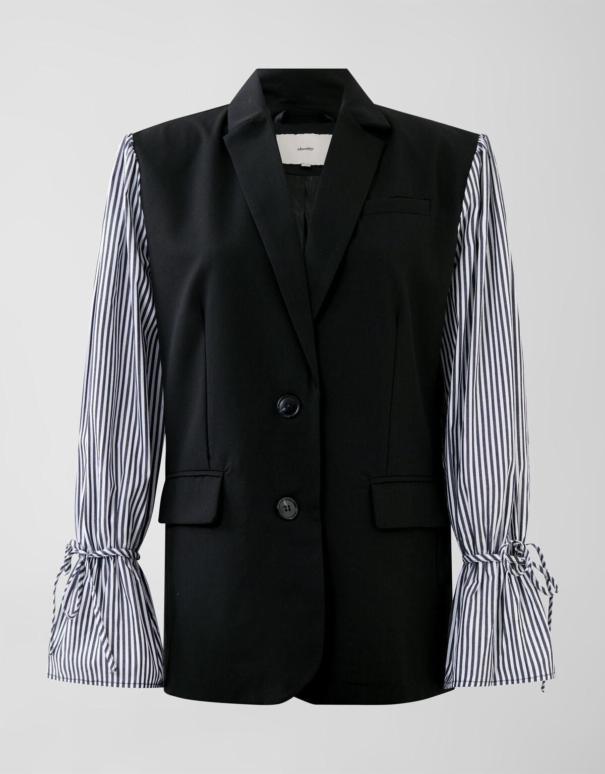 Poplin Sleeve Blazer Zwart SHOEBY WOMEN