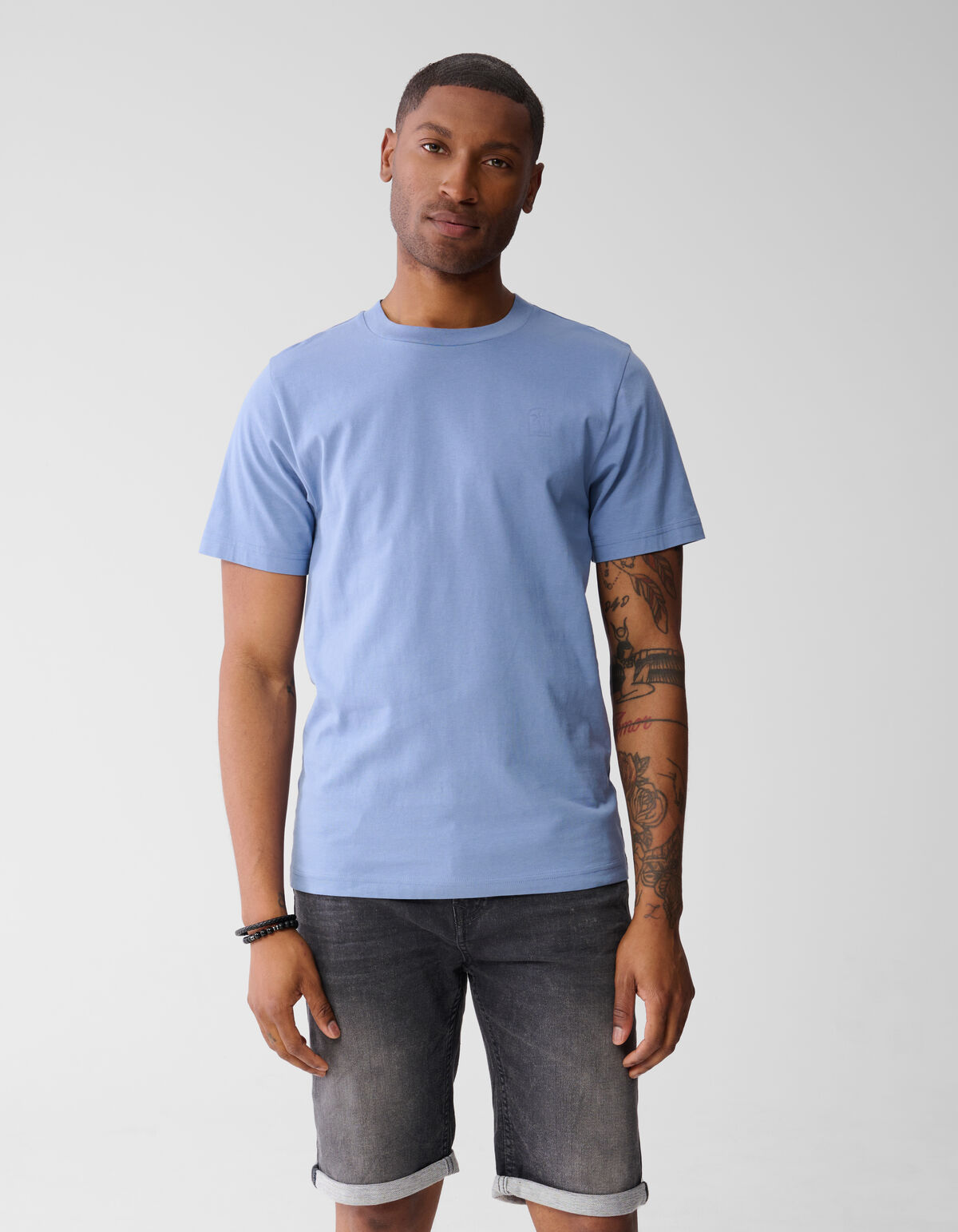 Palm Artwork T-shirt Lichtblauw SHOEBY MEN