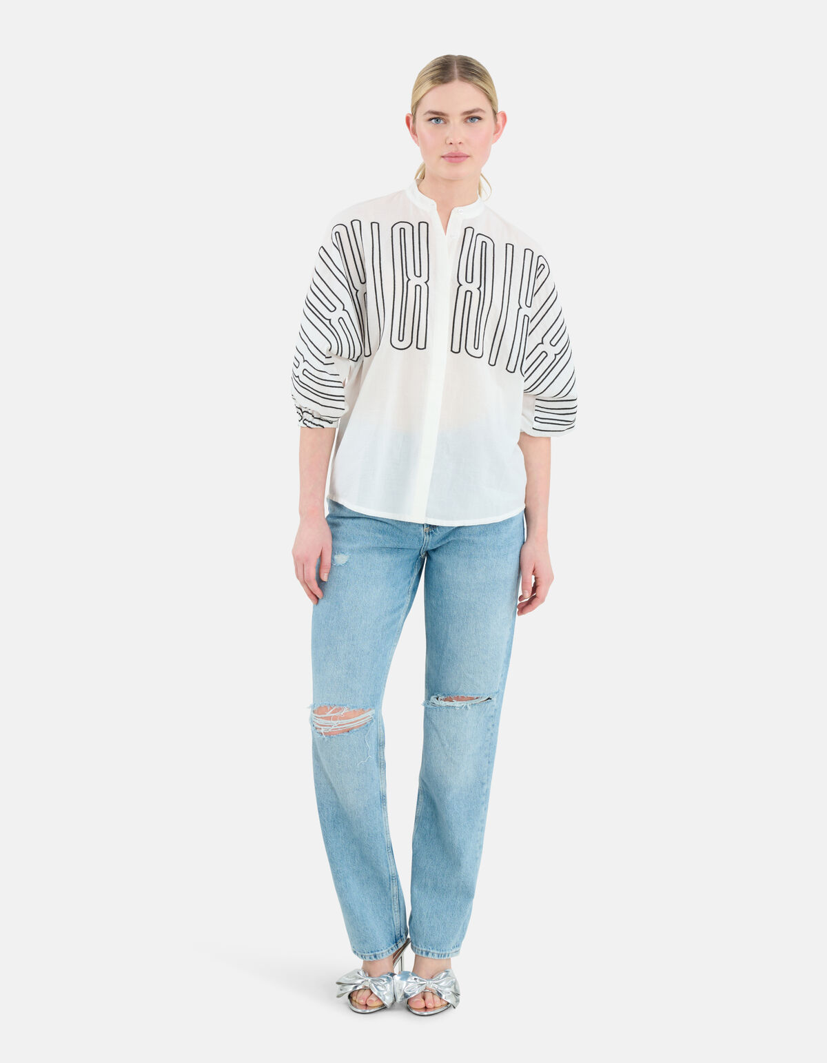 Patch Blouse Wit SHOEBY WOMEN