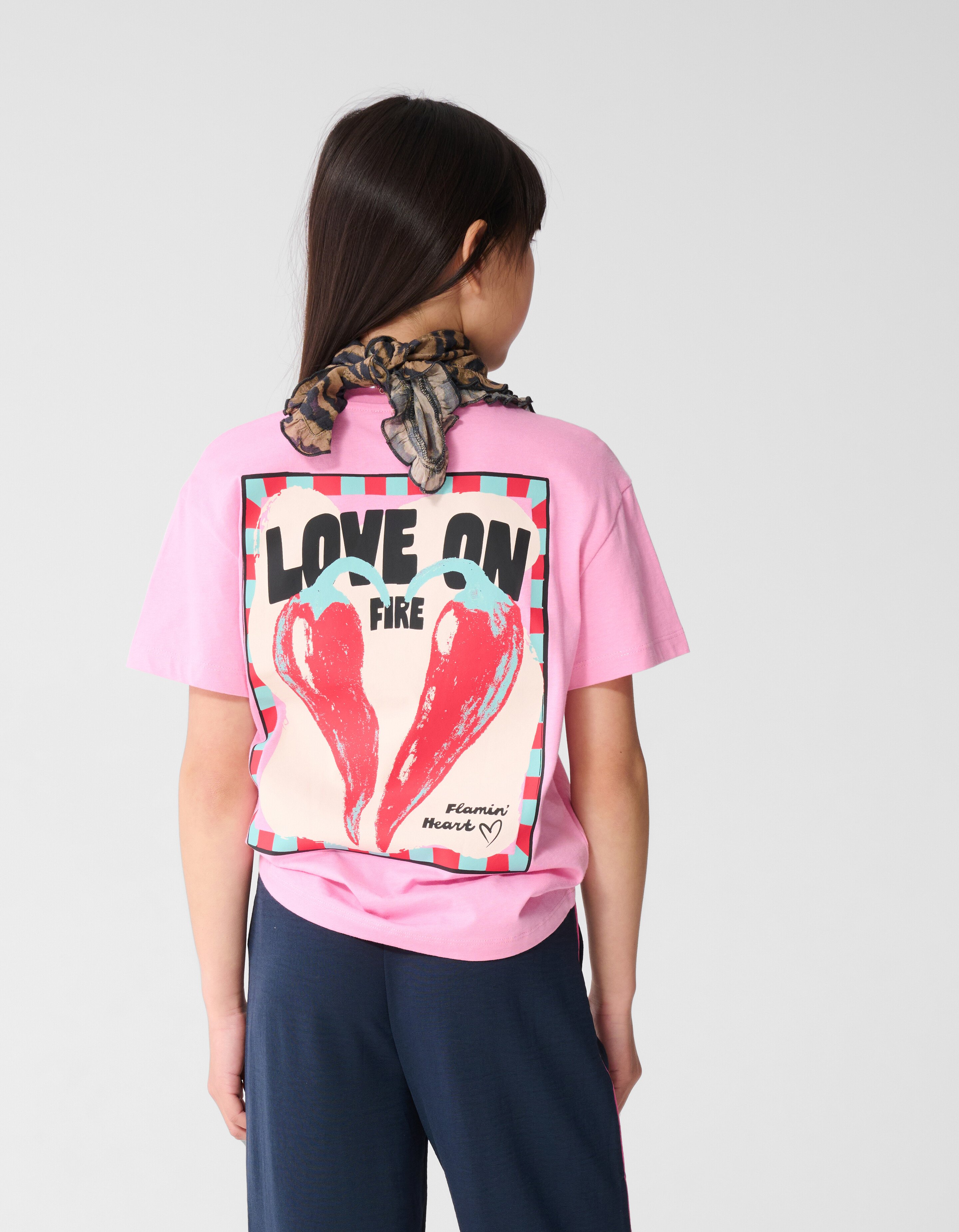 Flamin Heart Artwork T-shirt Roze SHOEBY GIRLS