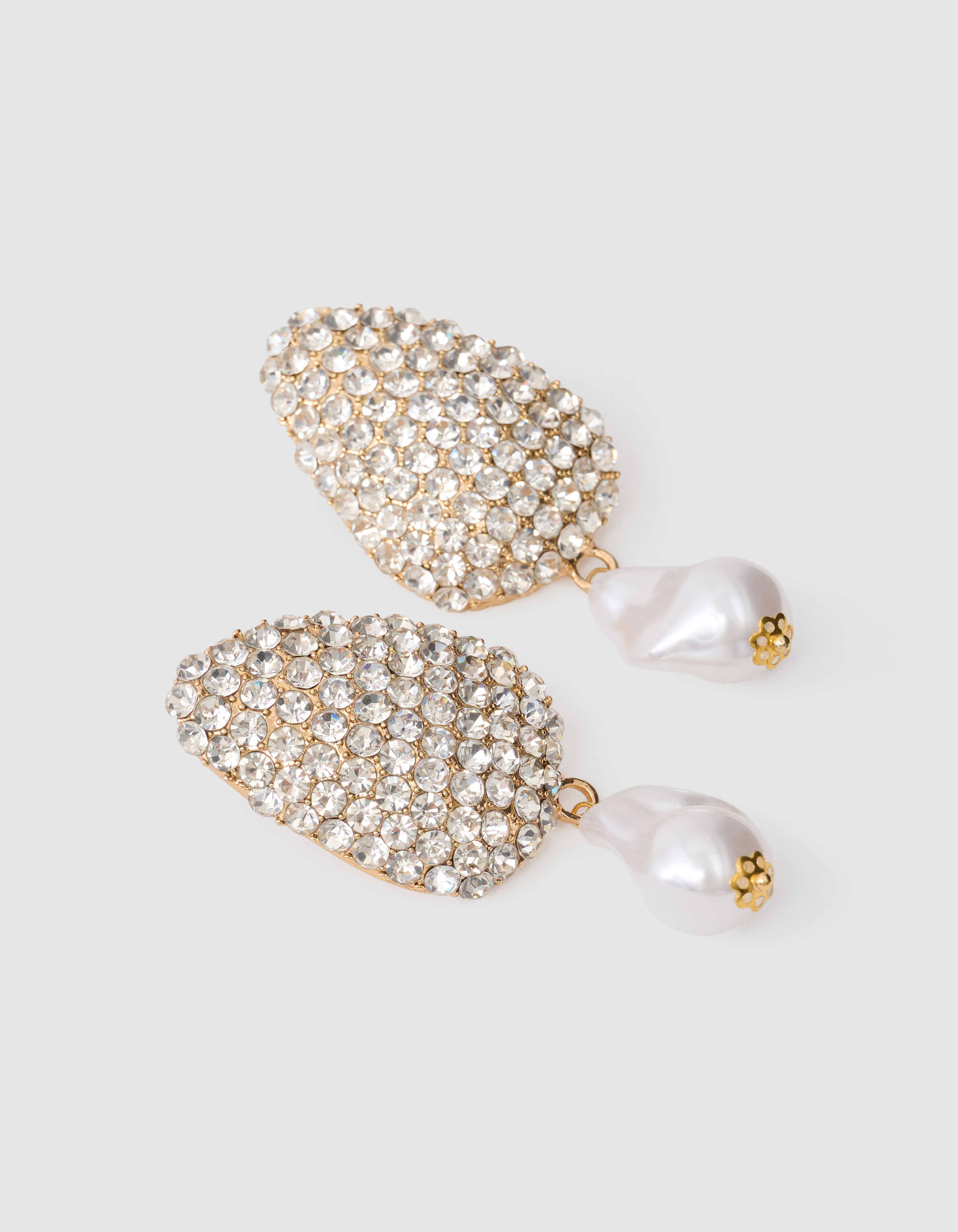 Statement Strass Parel Oorbellen Goud SHOEBY ACCESSOIRES