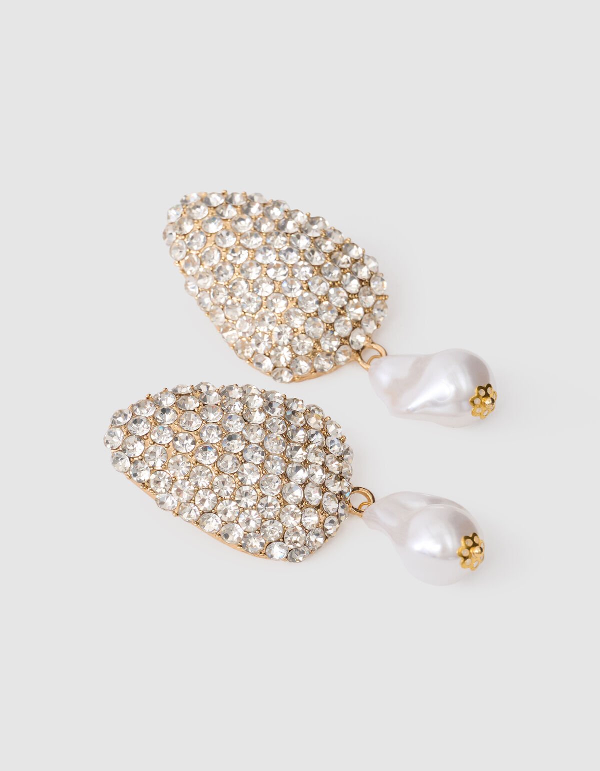 Statement Strass Parel Oorbellen Goud SHOEBY ACCESSOIRES